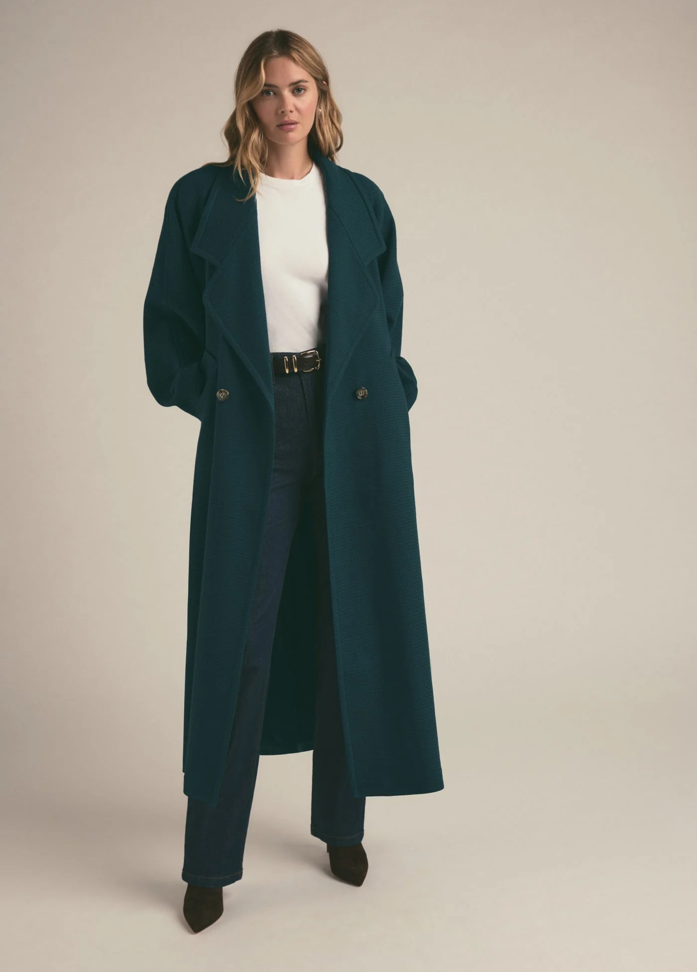 The Long Cameron Coat | Juniper Houndstooth - Image 4