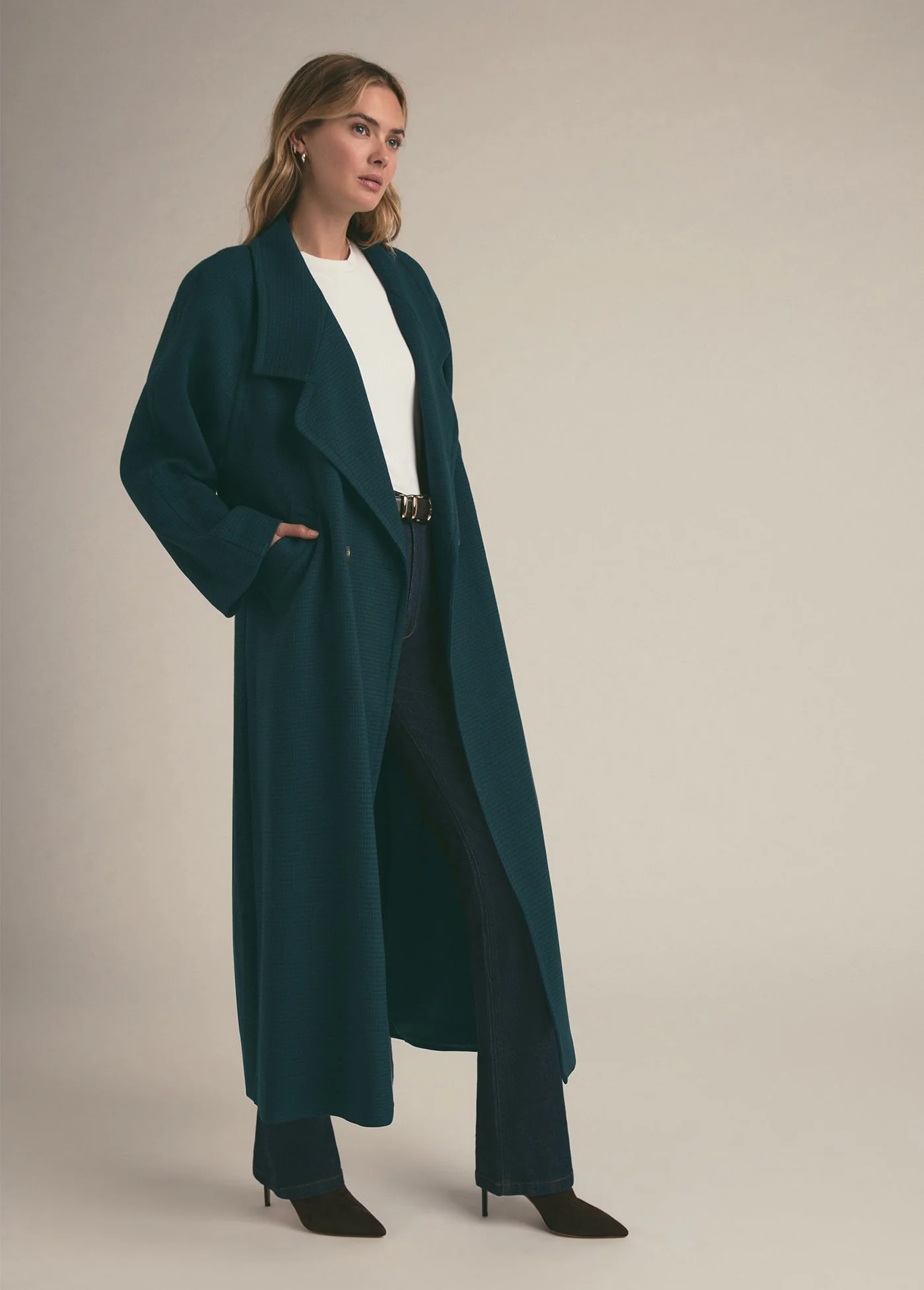 The Long Cameron Coat | Juniper Houndstooth - Image 5