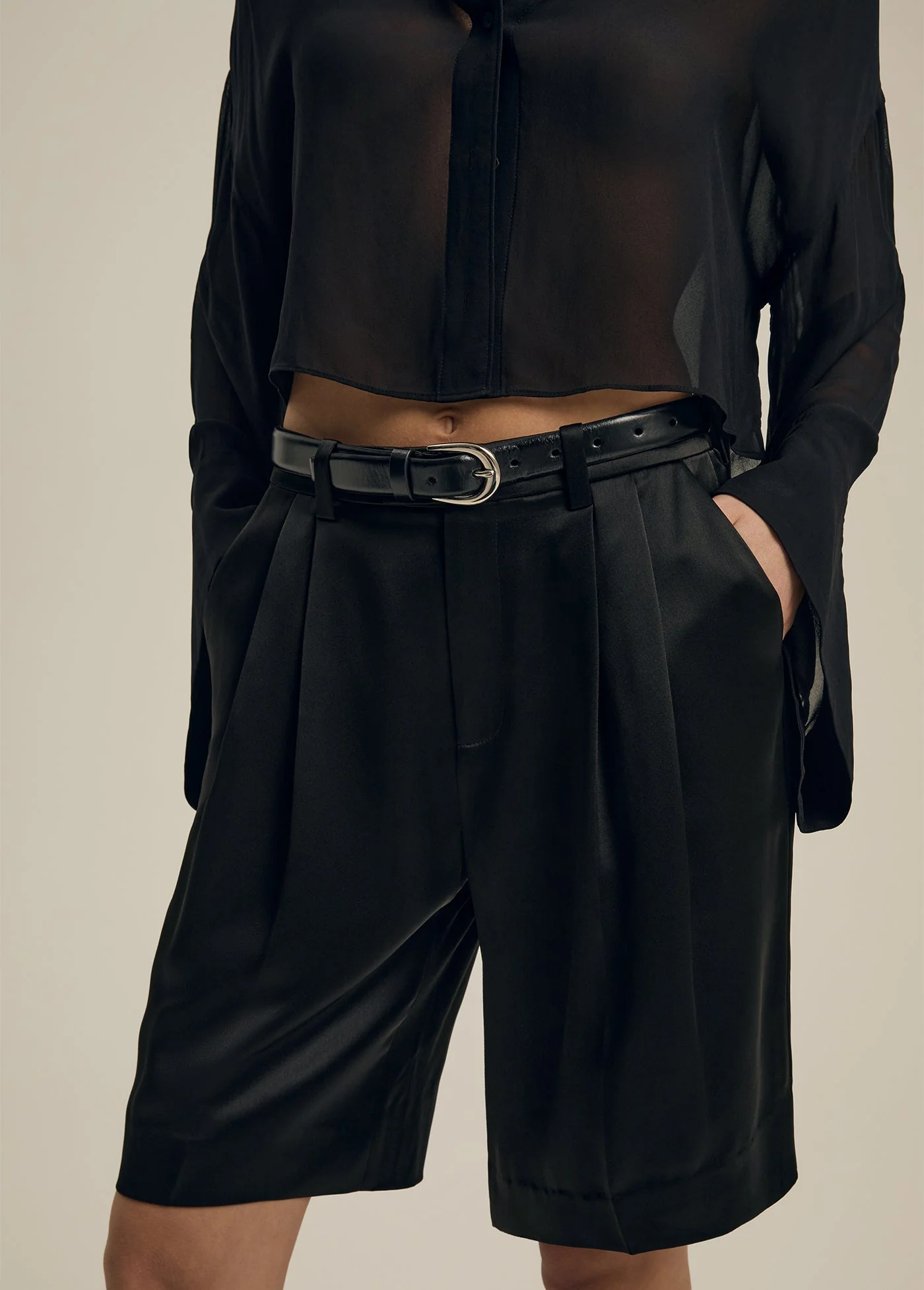 The Low Favorite Bermuda Short | Black Satin - Image 2