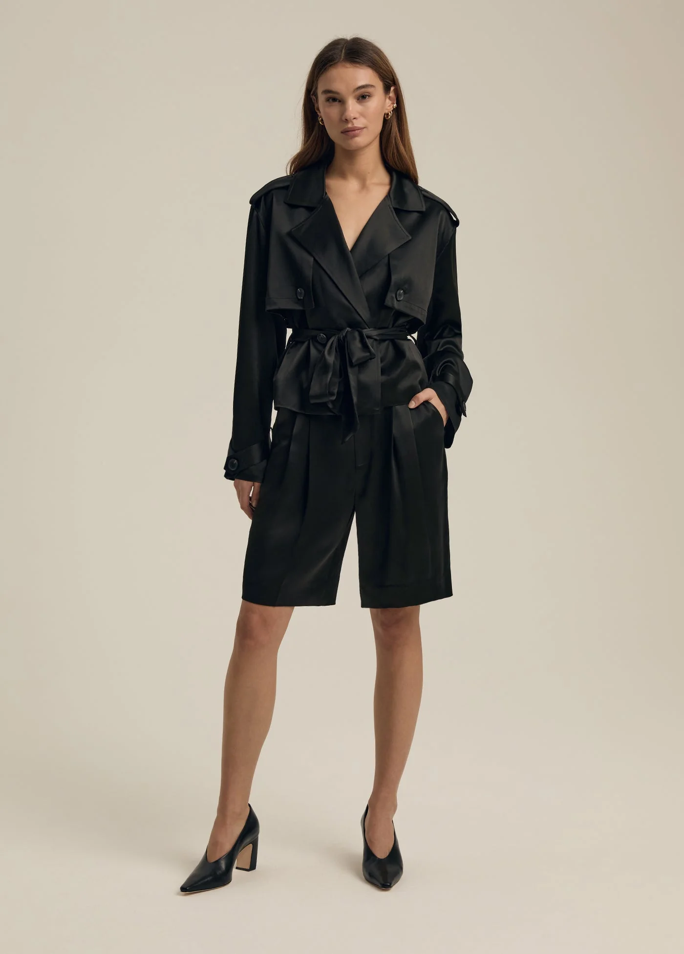 The Low Favorite Bermuda Short | Black Satin - Image 3