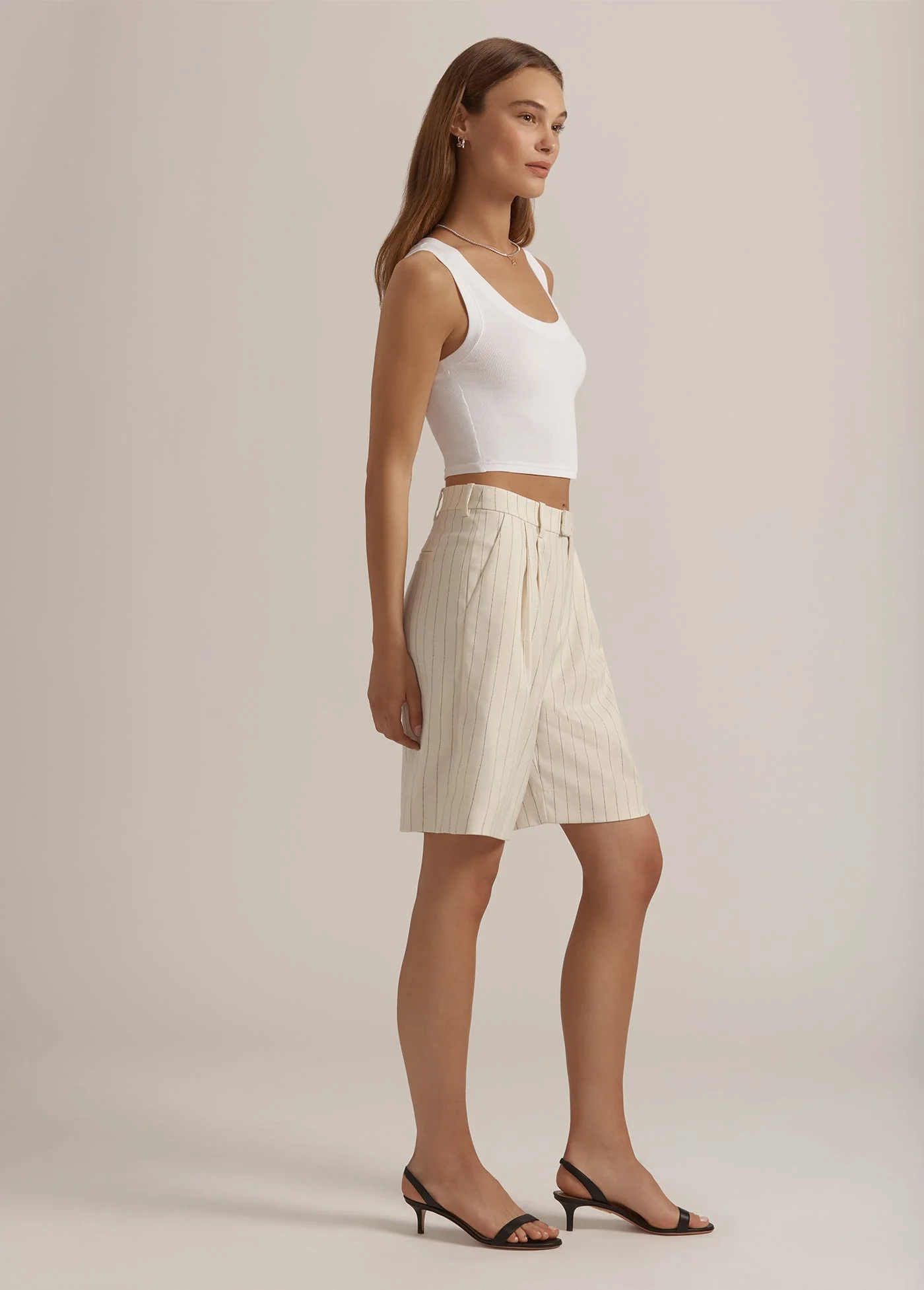The Low Favorite Bermuda Short | Ivory Navy Pinstripe - Image 4