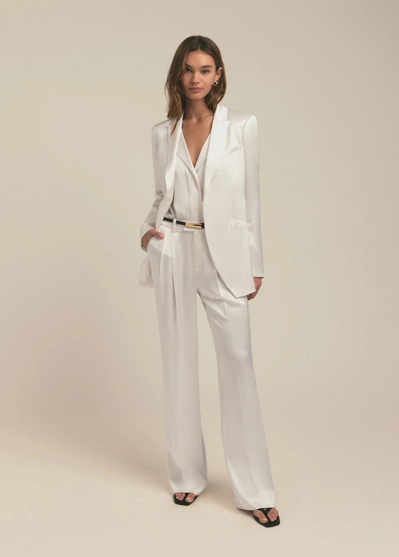 The Low Favorite Satin Pant | Ivory Satin - Image 3