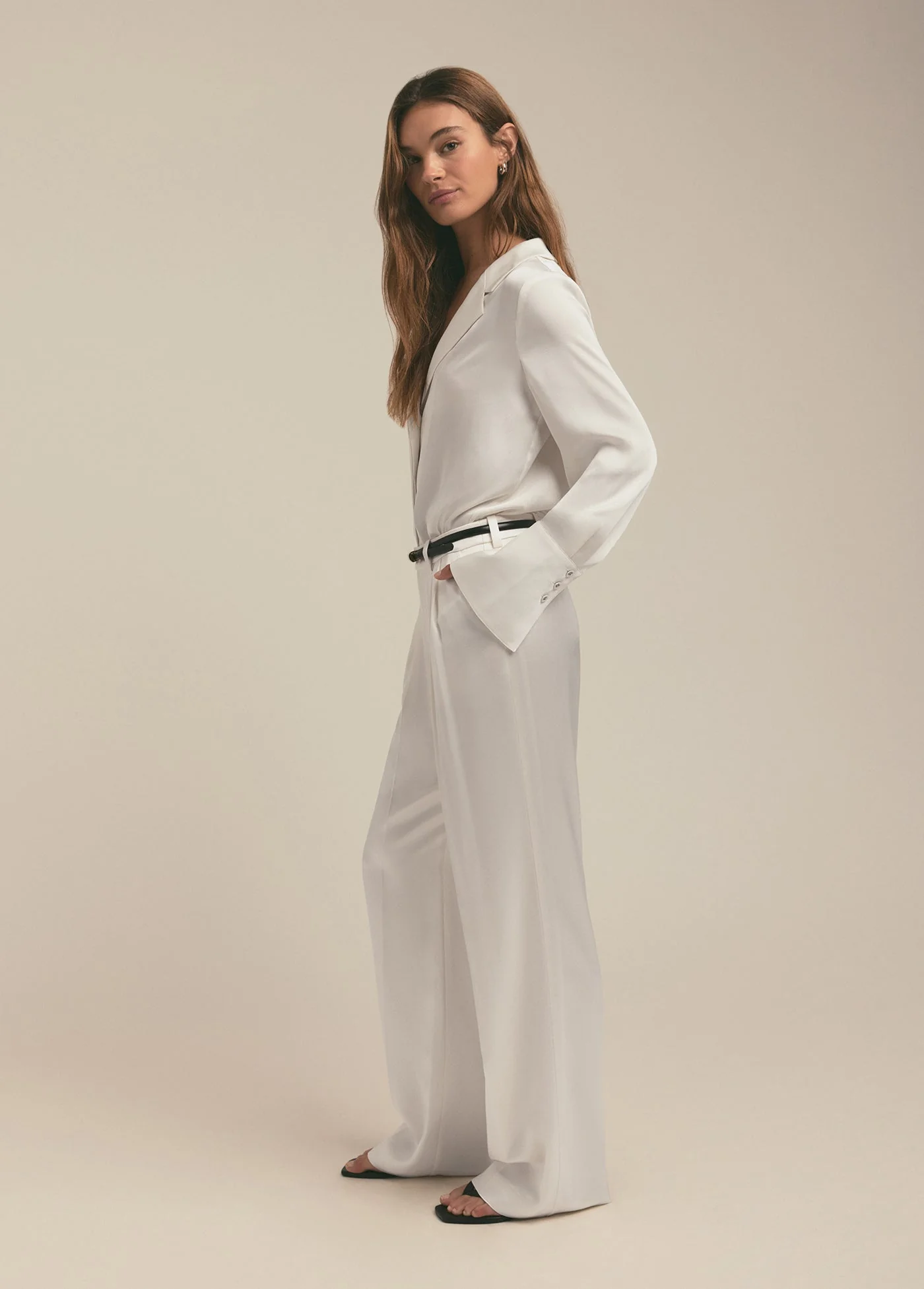 The Low Favorite Satin Pant | Ivory Satin - Image 4