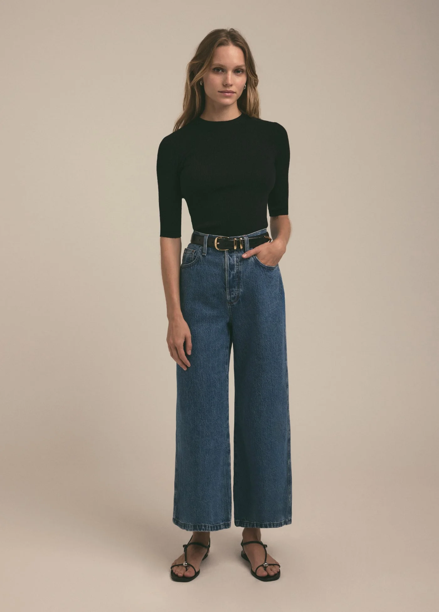 The Masha Super High Rise Wide Leg Crop | Montreal