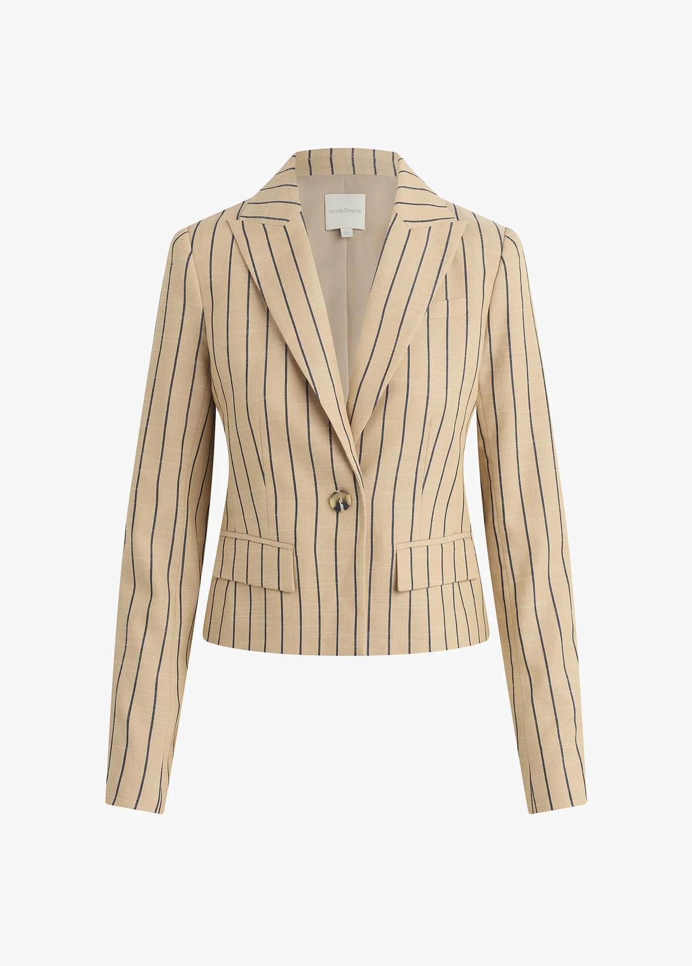 The Miranda Blazer | Beige Navy Stripe - Image 5