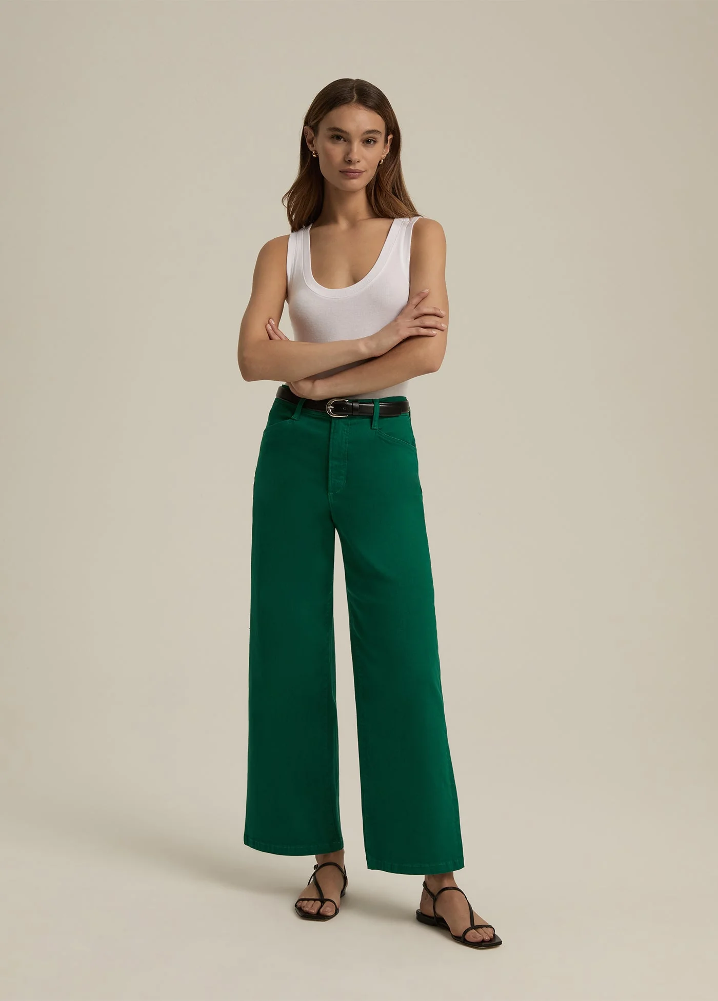 The Mischa Super High Rise Wide Leg Ankle | Emerald - Image 3
