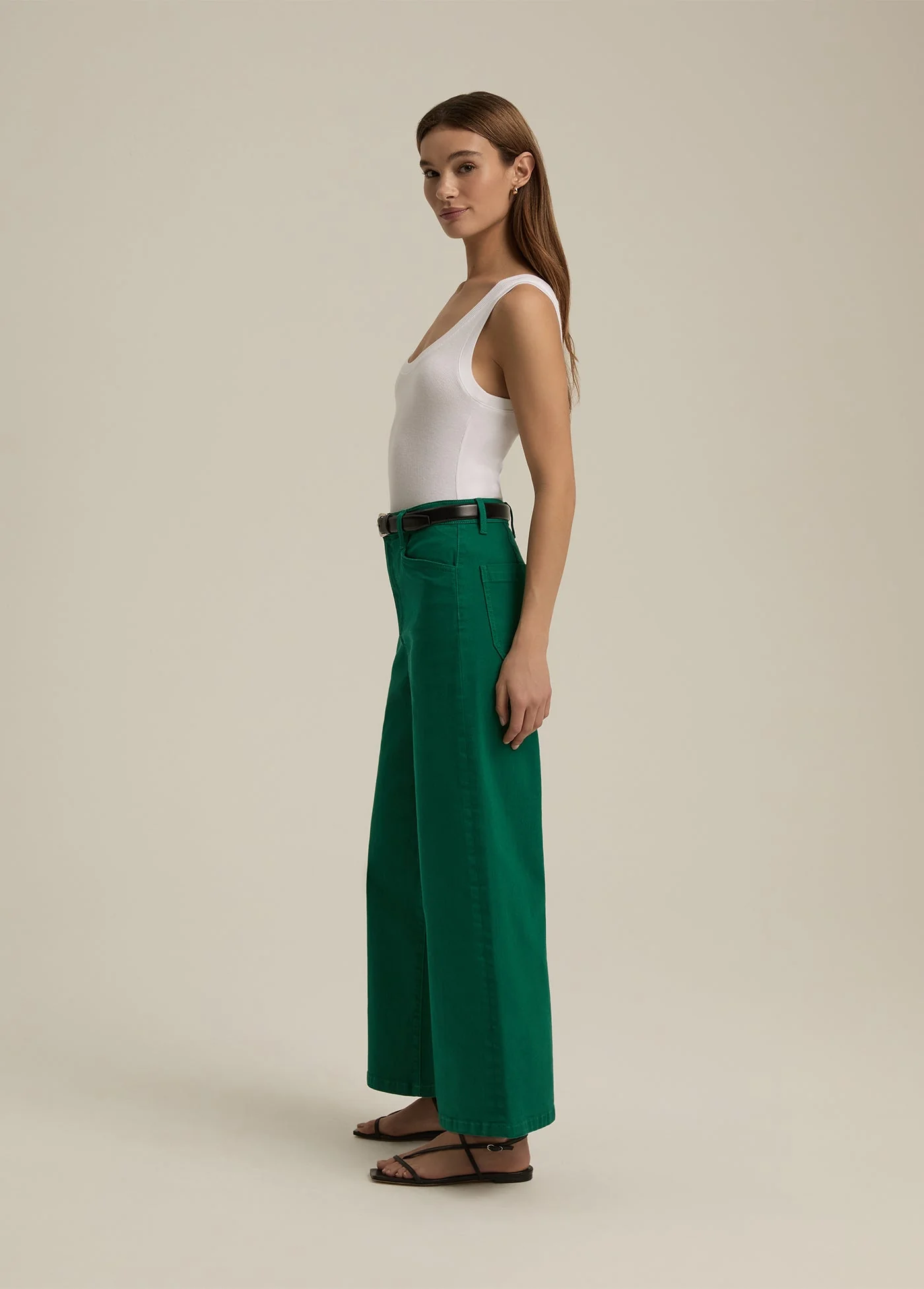 The Mischa Super High Rise Wide Leg Ankle | Emerald - Image 4