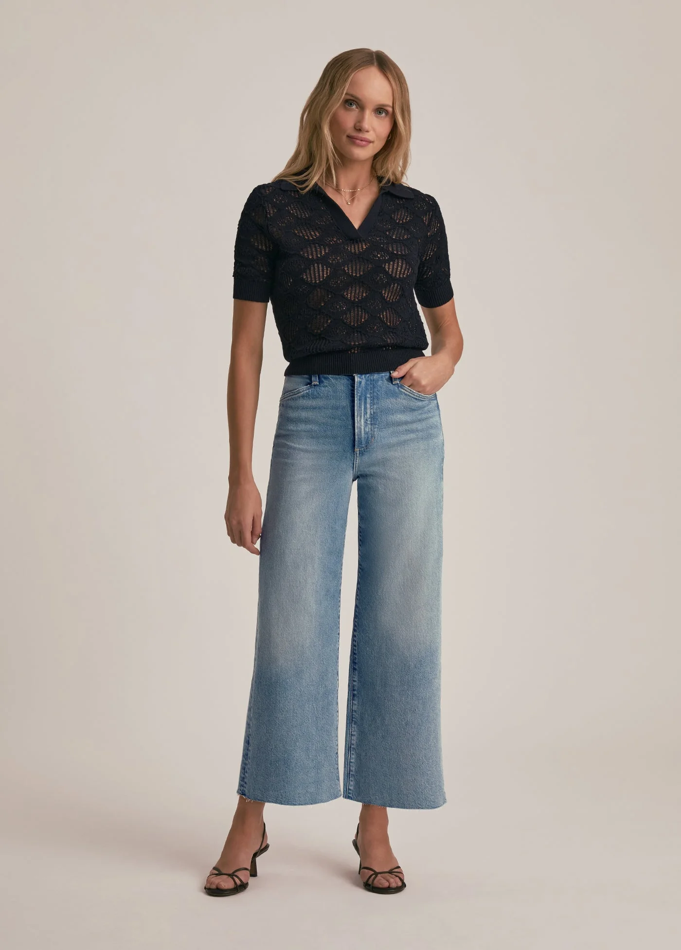 The Mischa Super High Rise Wide Leg Crop | Santa Barbara