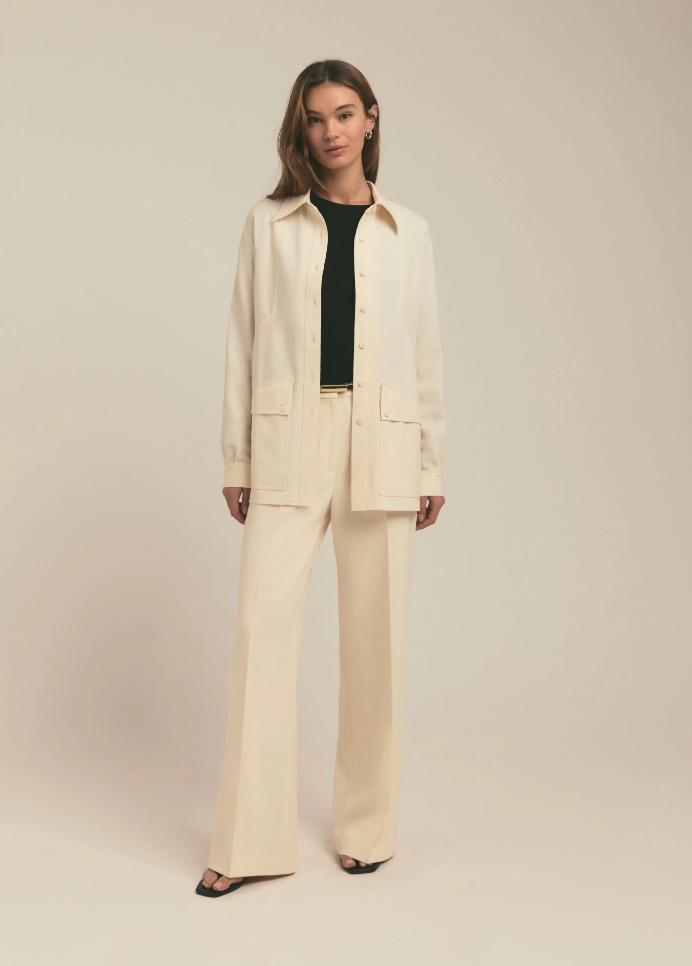 The Nora Shirt Jacket | Vanilla