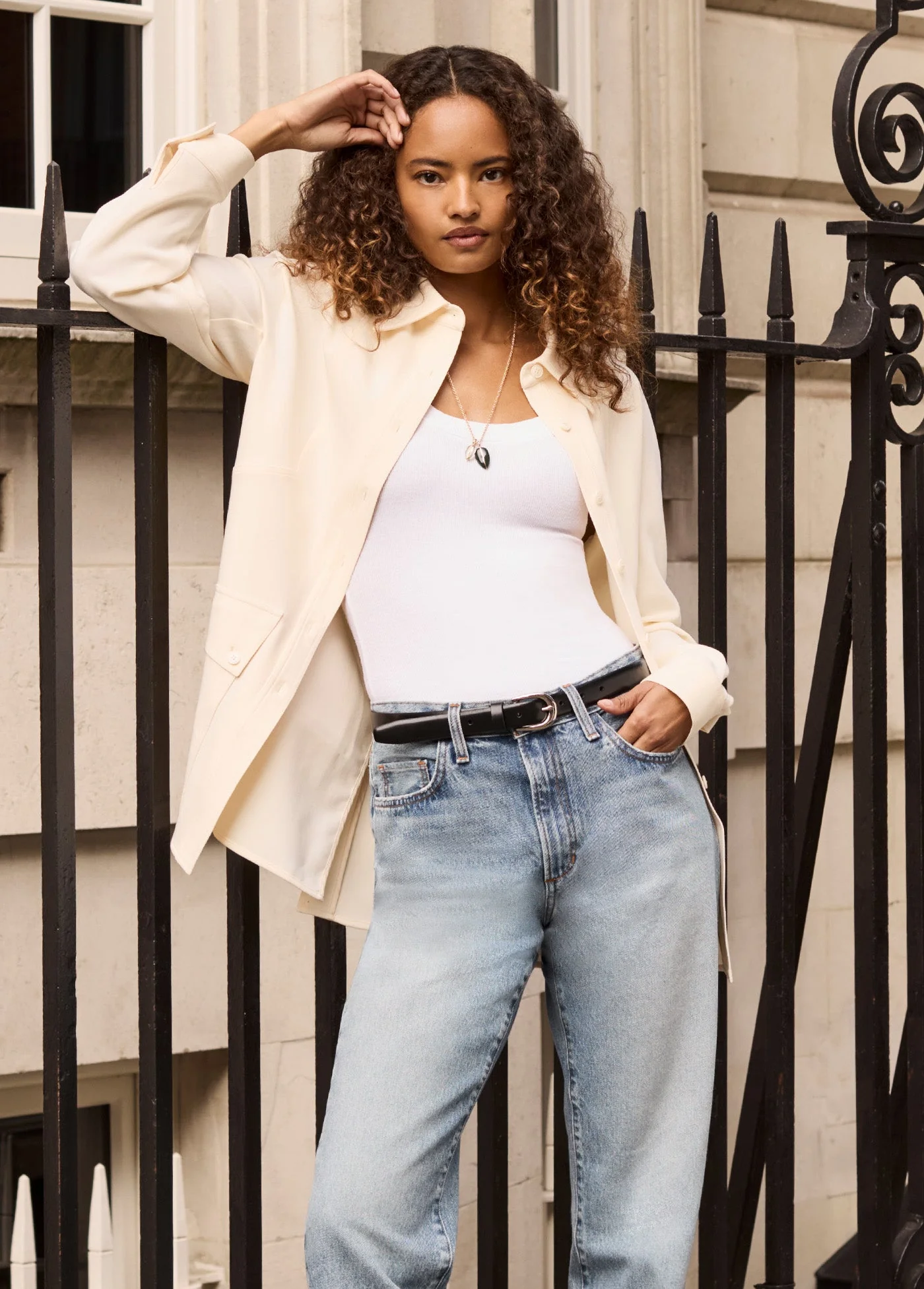 The Nora Shirt Jacket | Vanilla - Image 3