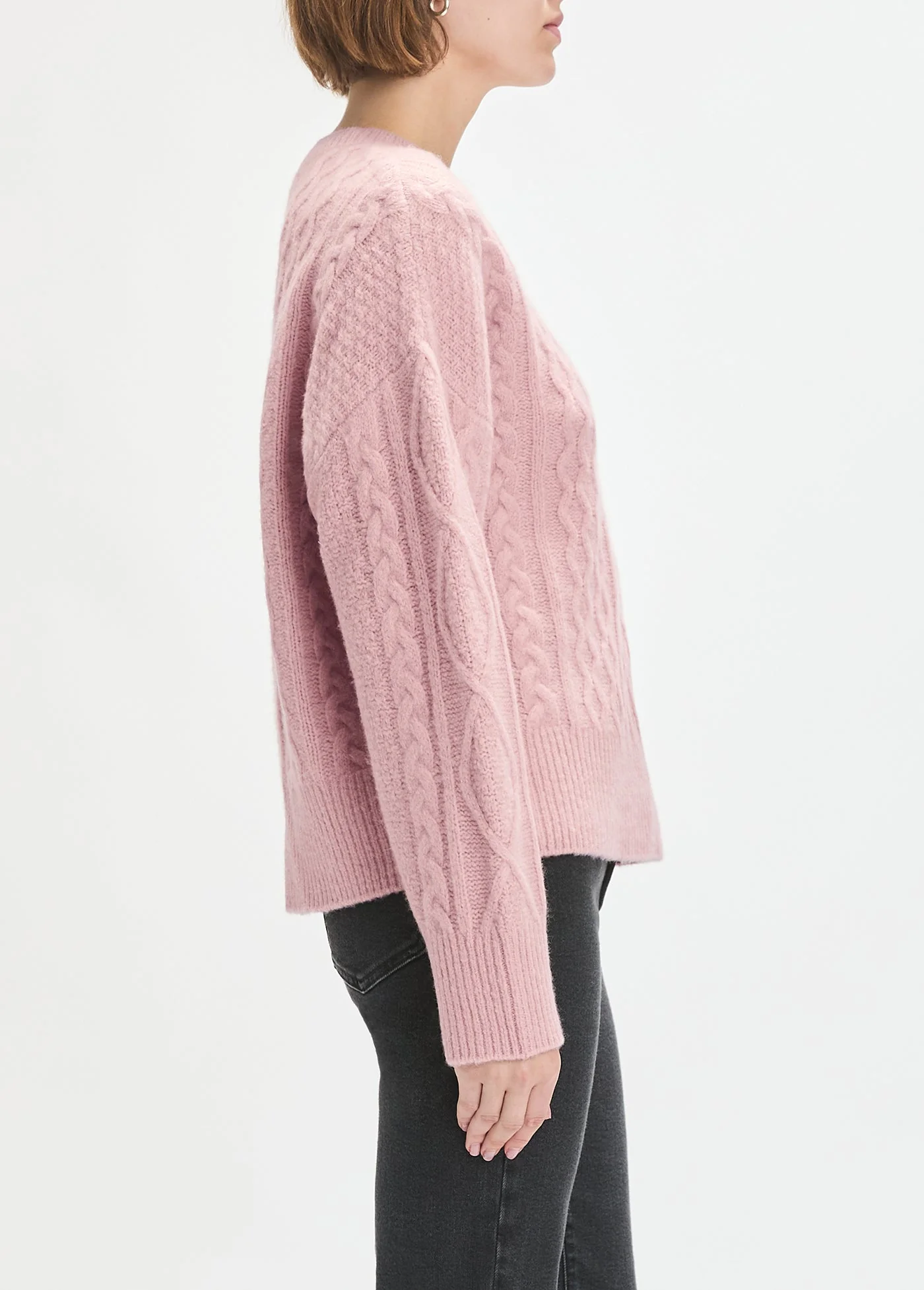 The Oversized Cable Sweater | Whimsical Rose - Image 5