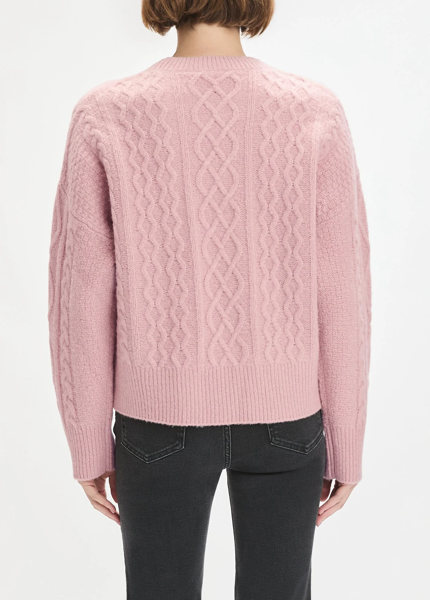 The Oversized Cable Sweater | Whimsical Rose - Image 6