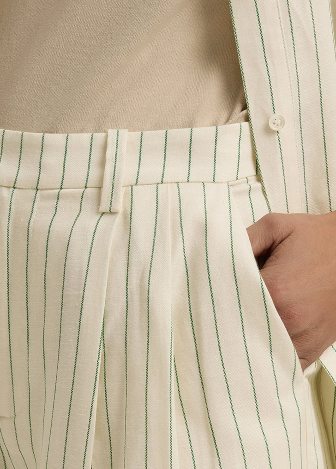 The Paige Pant | Emerald Stripe - Image 2