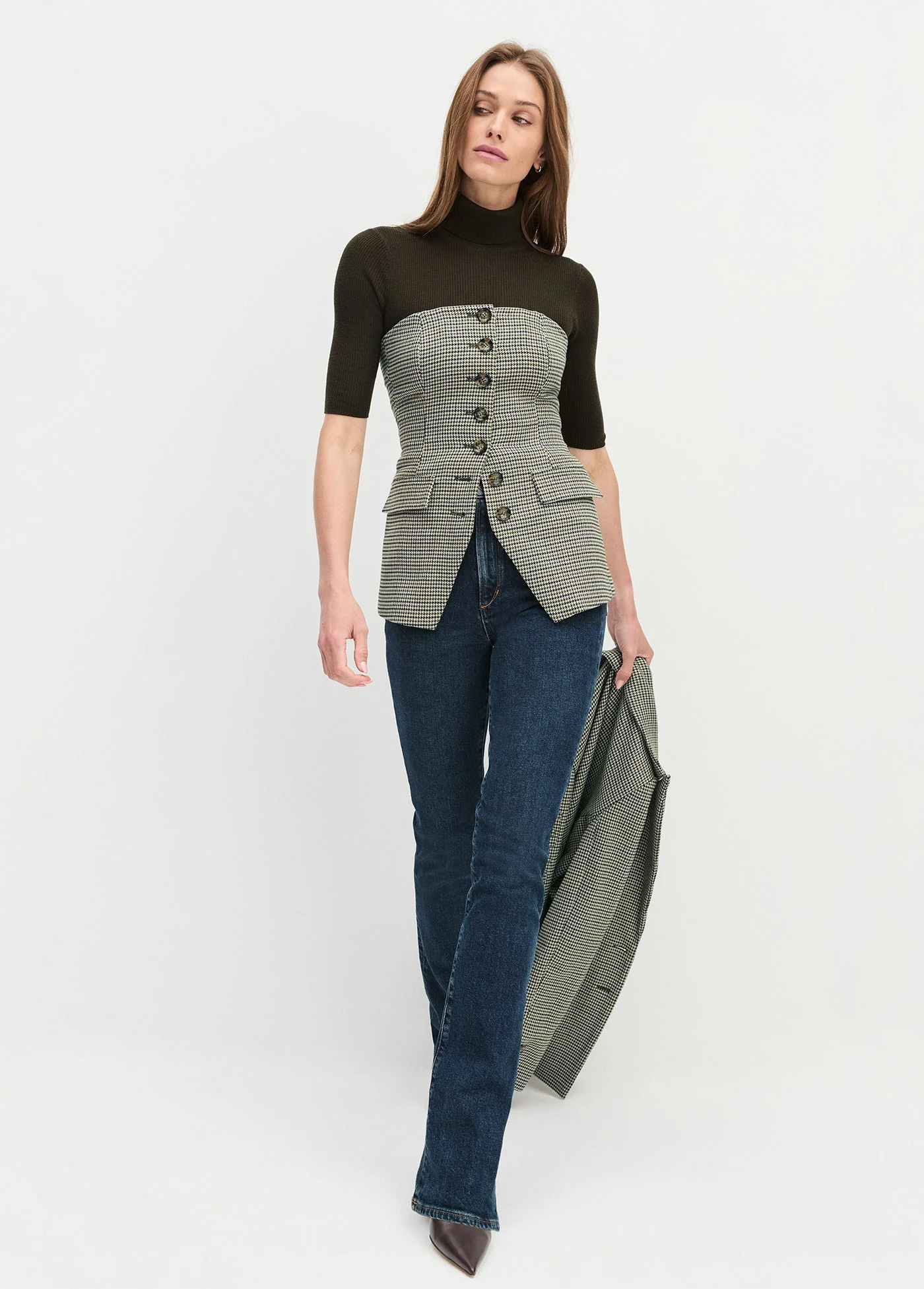 The Phoebe Bustier | Cheshire Houndstooth - Image 4