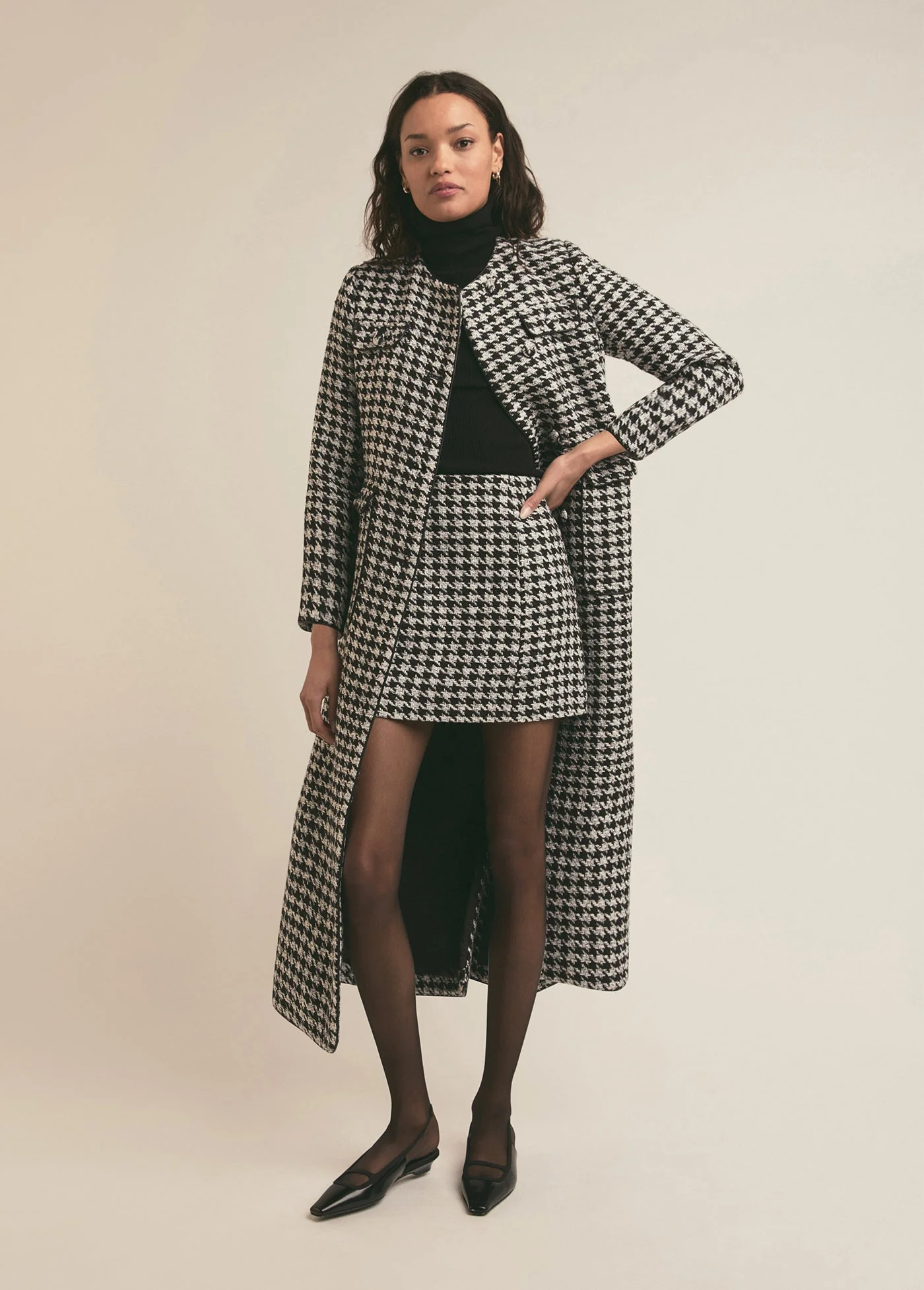 The Posh Coat | Black White Houndstooth - Image 2
