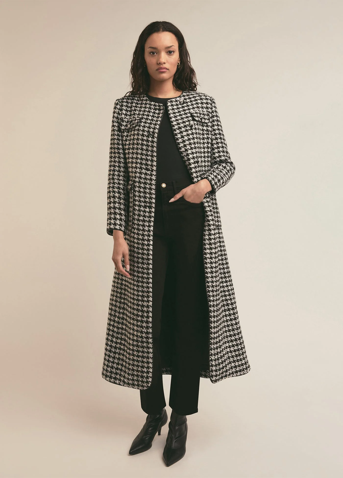 The Posh Coat | Black White Houndstooth - Image 3