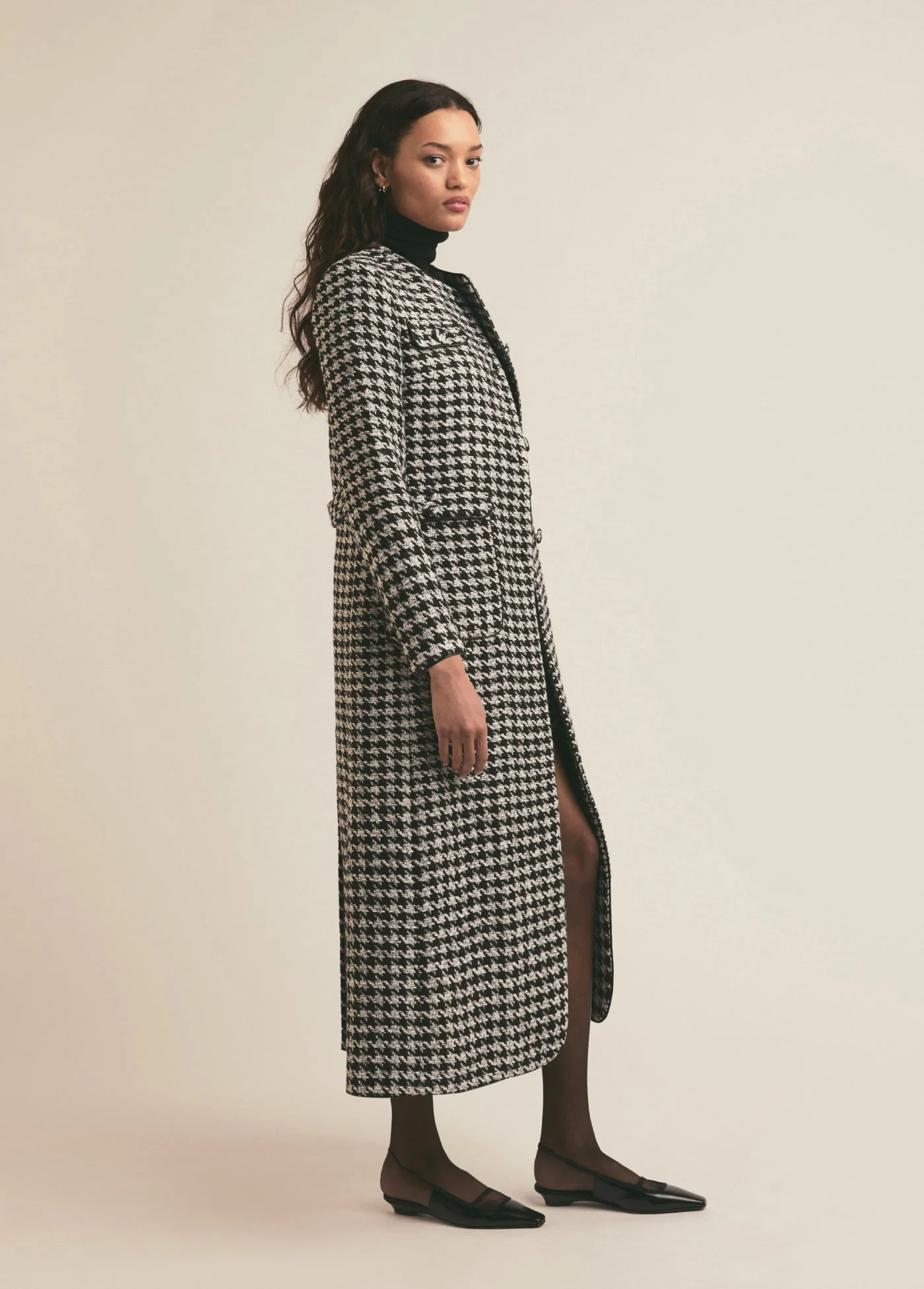 The Posh Coat | Black White Houndstooth - Image 6