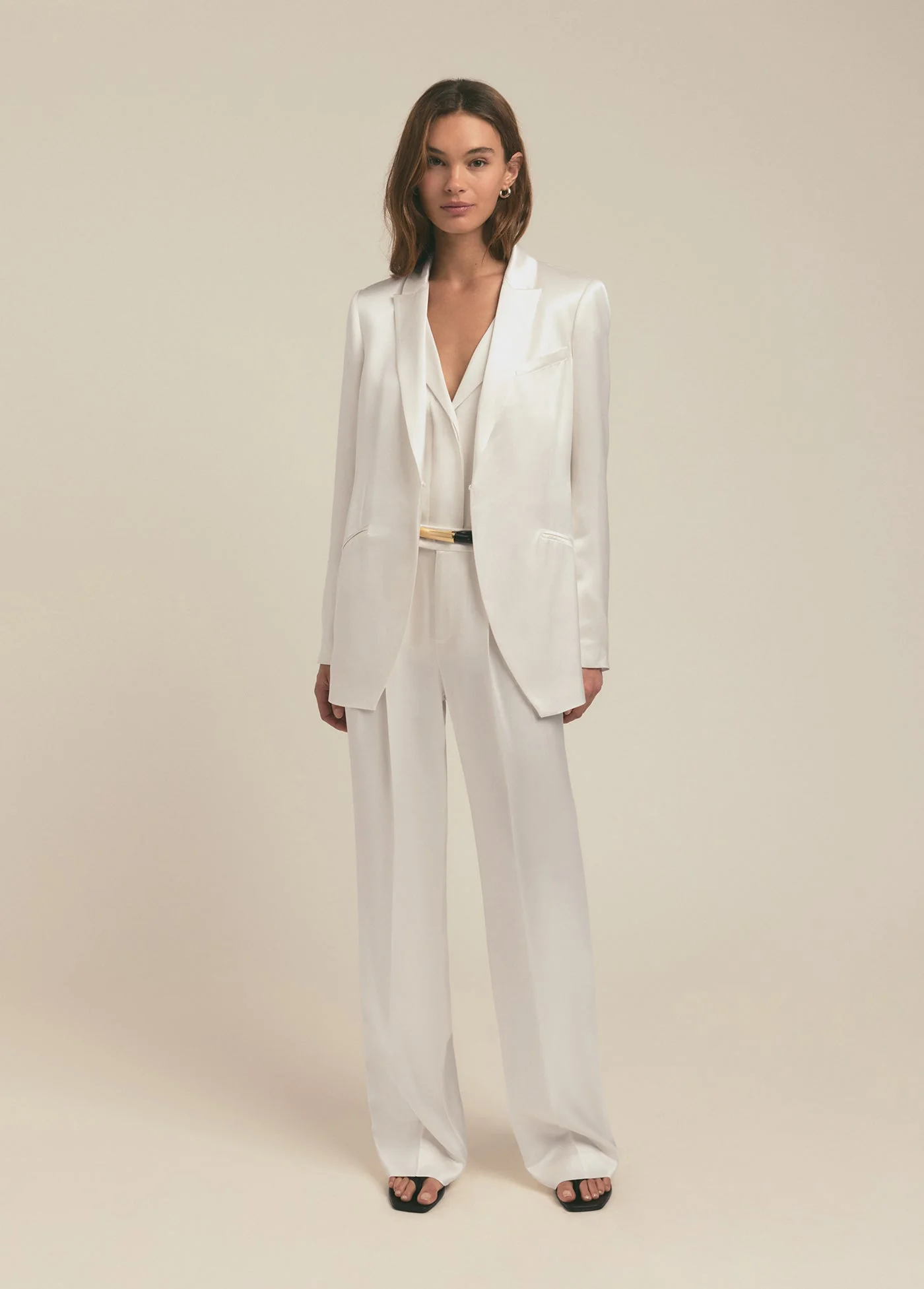The Satin Blazer | Ivory - Image 3