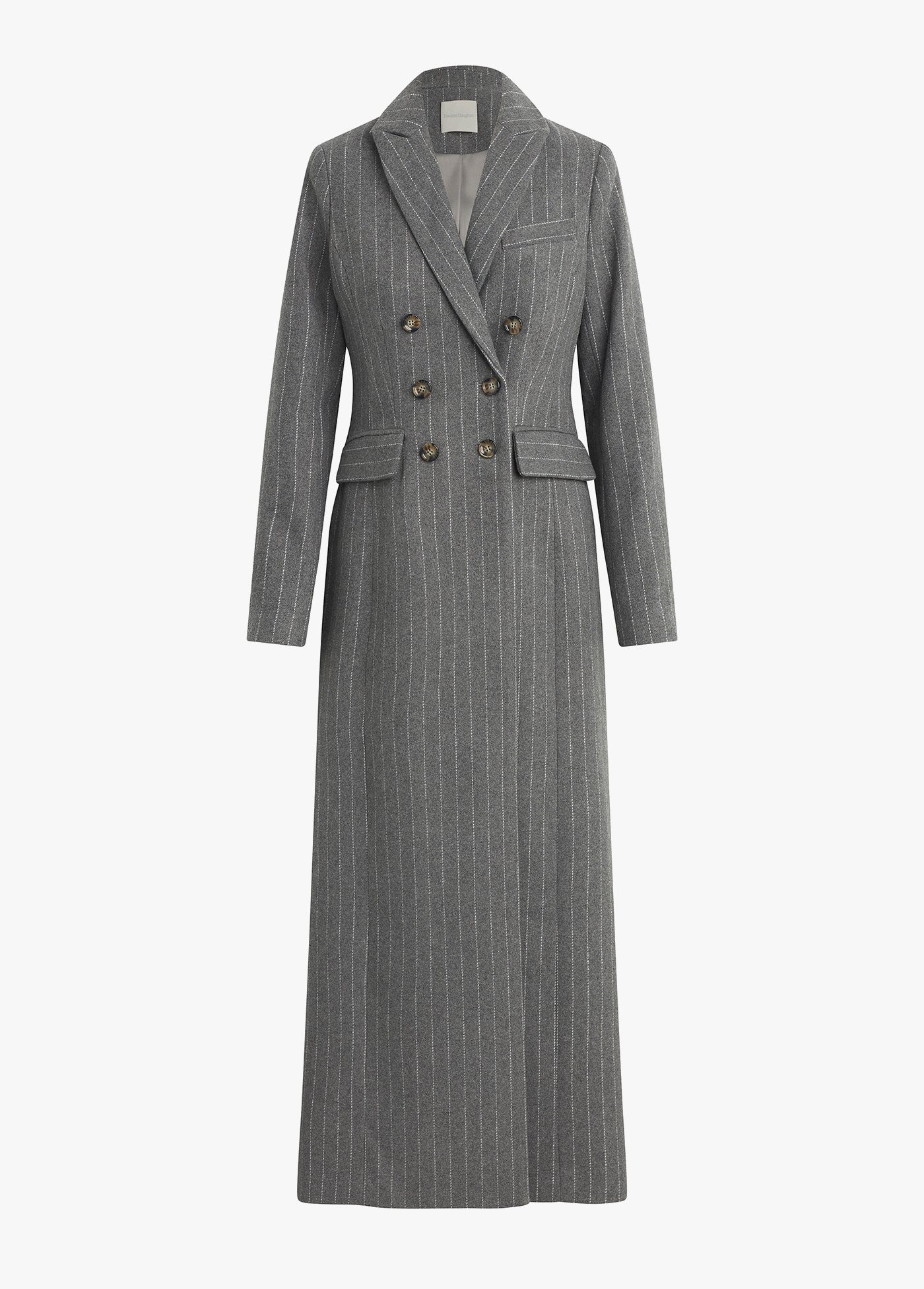 The Simon Coat | Grey White Pinstripe - Image 6