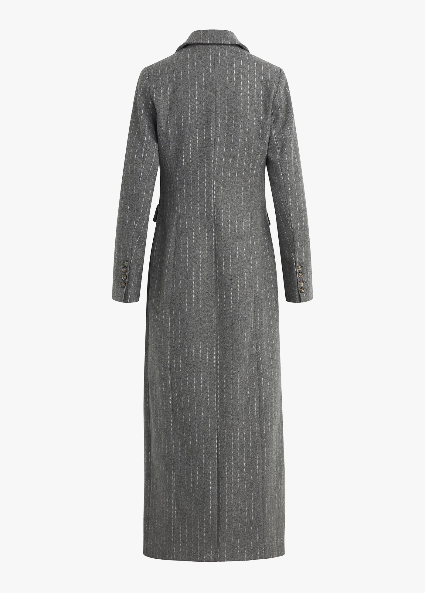 The Simon Coat | Grey White Pinstripe - Image 7