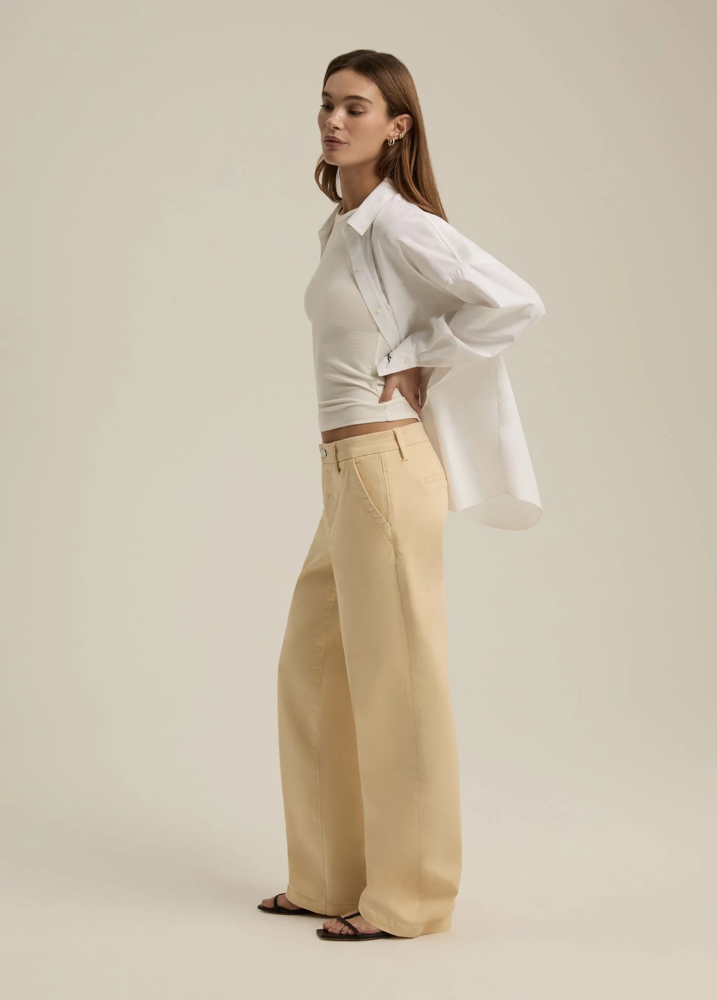 The Taylor Low Rise Trouser | Moonbeam - Image 4