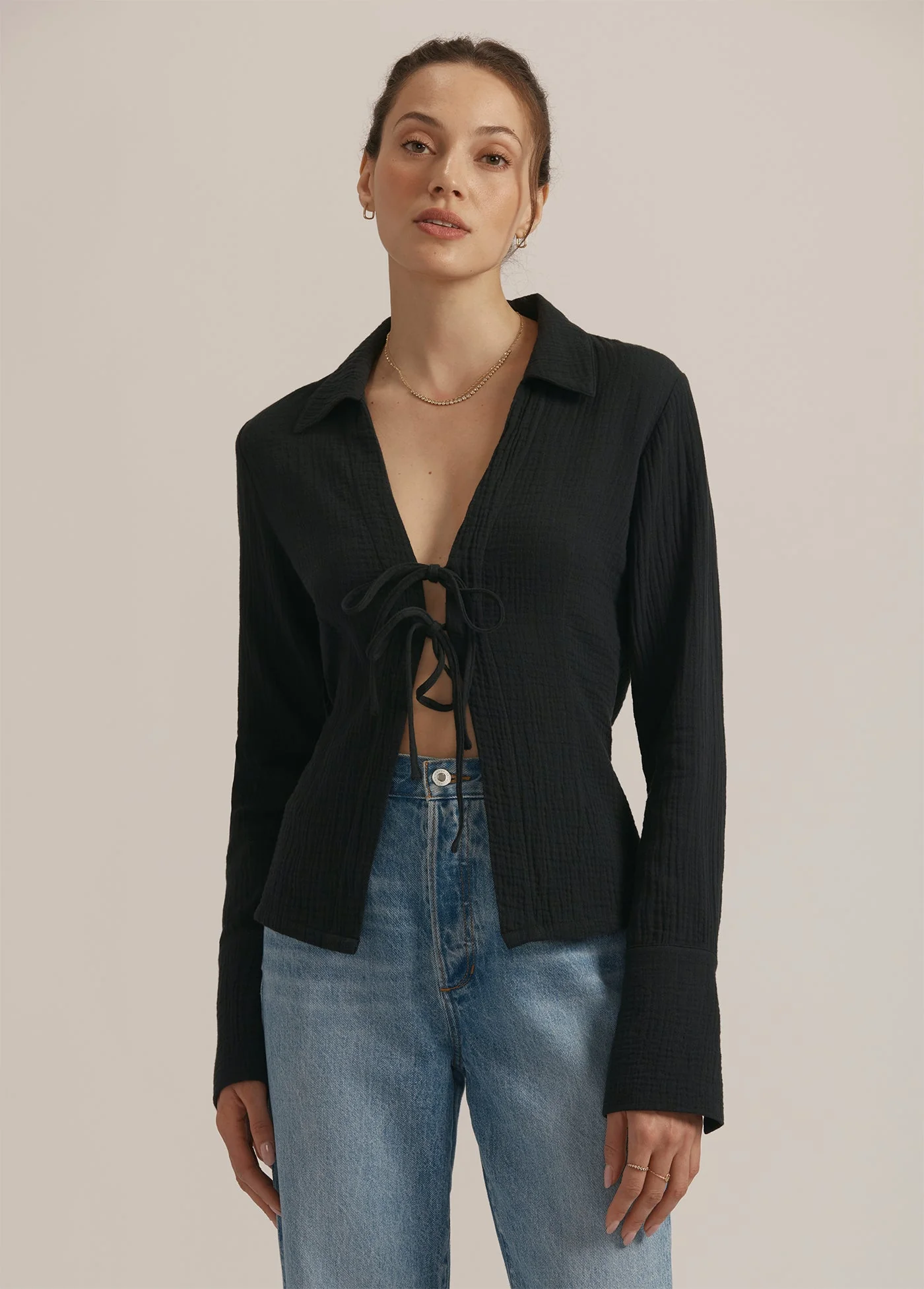 The Tied And True Top | Black - Image 4
