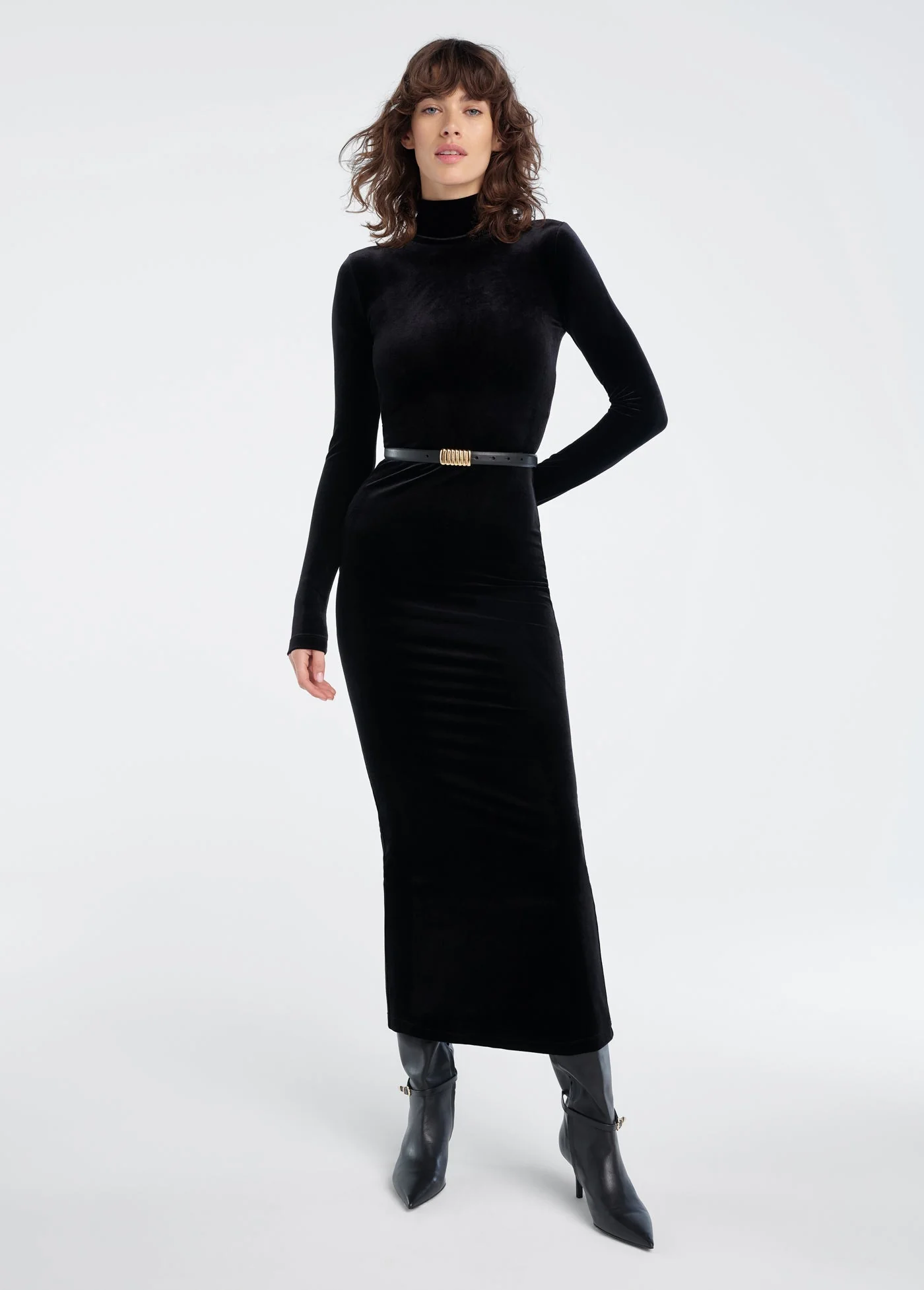The Velvet Millie Dress | Black