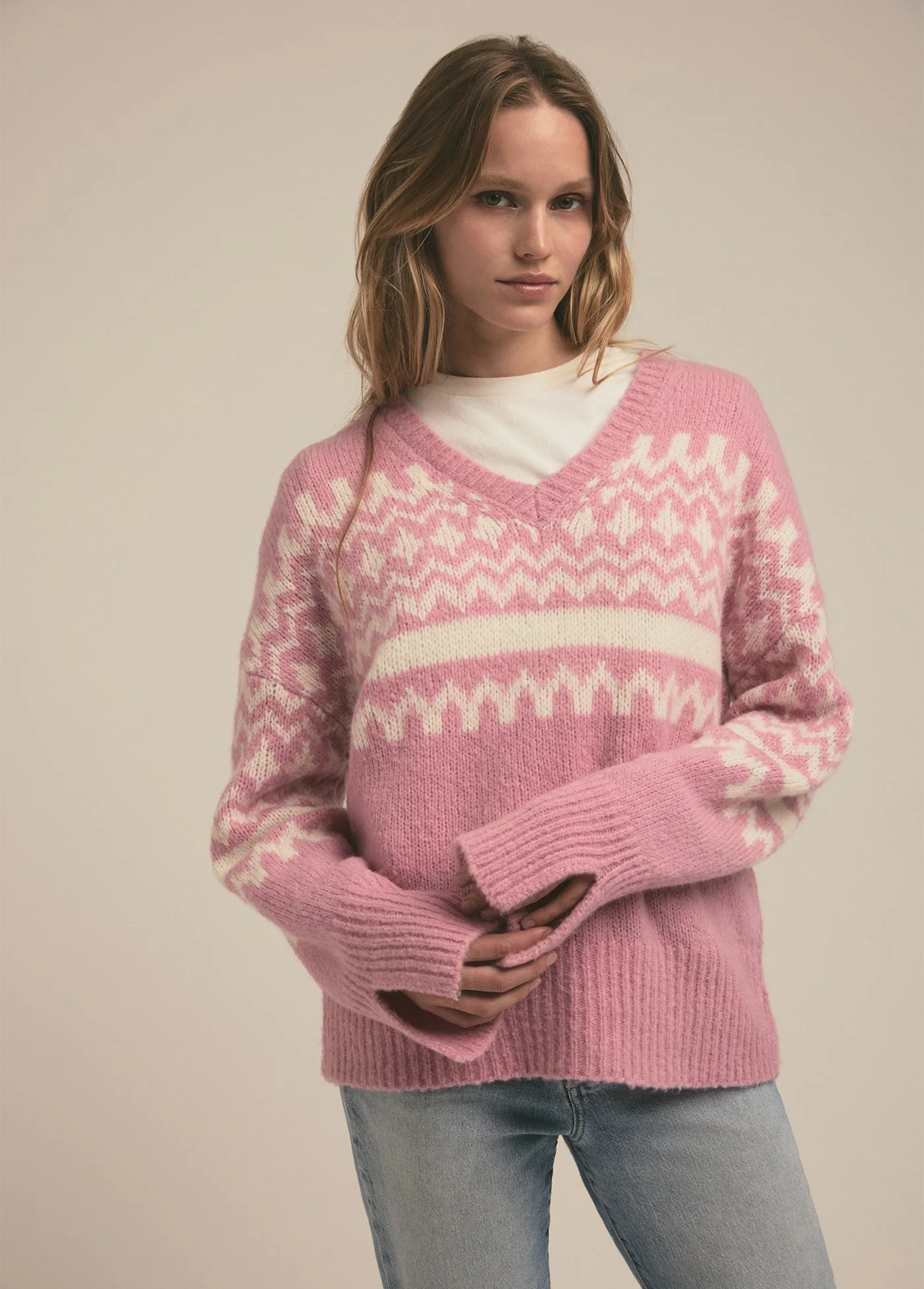 The Winter William Sweater | Pink Fairisle - Image 3