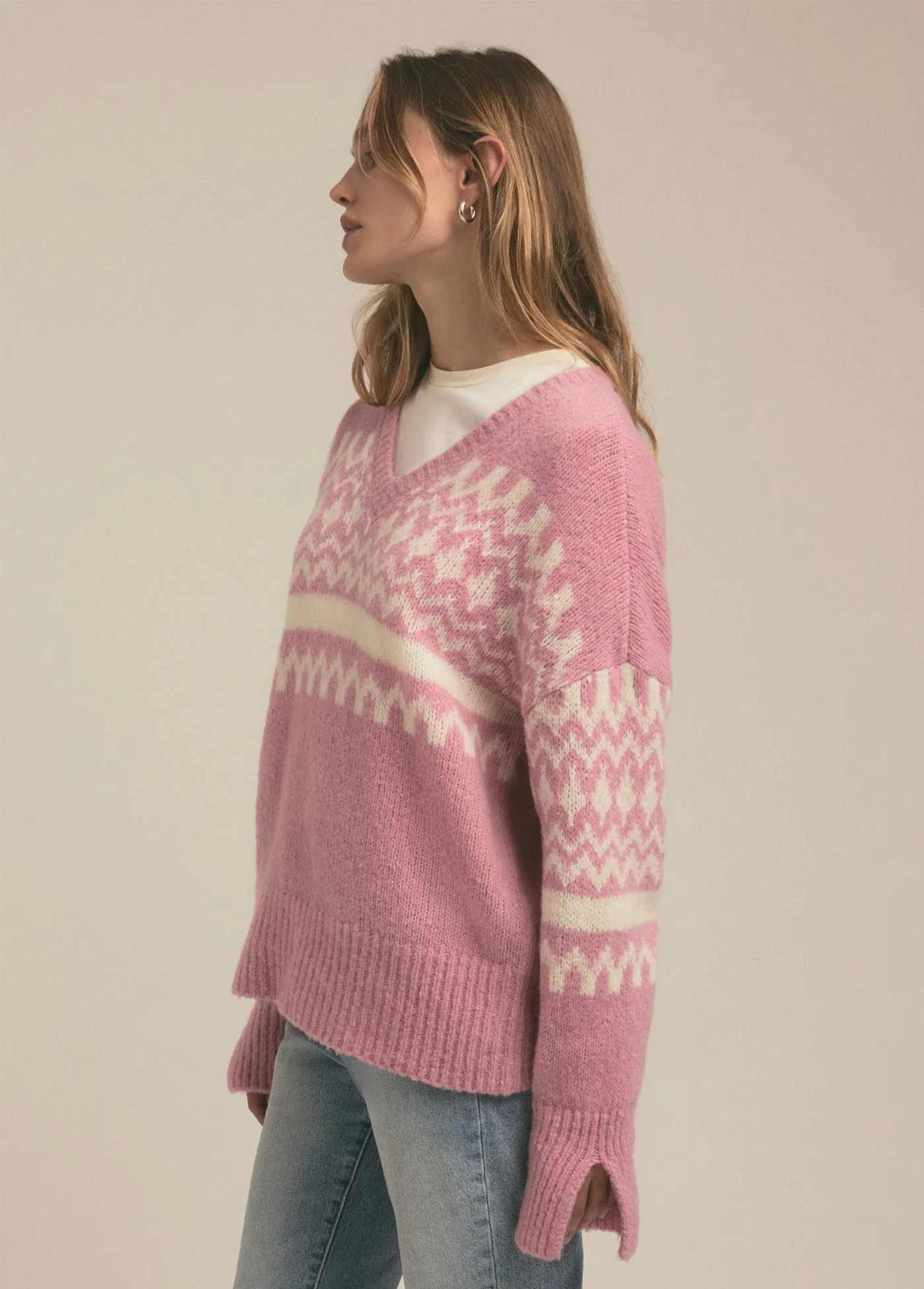 The Winter William Sweater | Pink Fairisle - Image 4