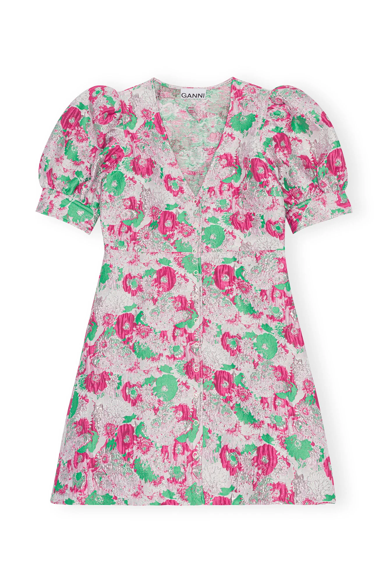 3D Jacquard Button Down Mini Dress | Sugar Plum