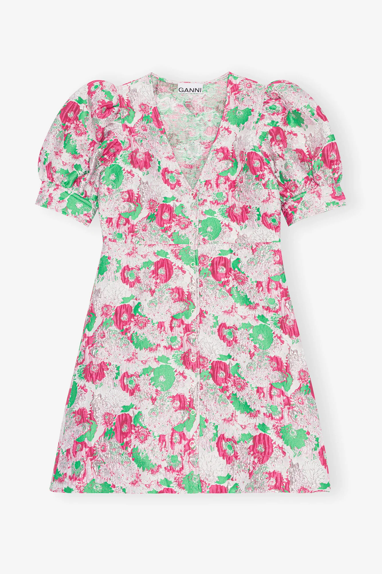 3D Jacquard Button Down Mini Dress | Sugar Plum - Image 2