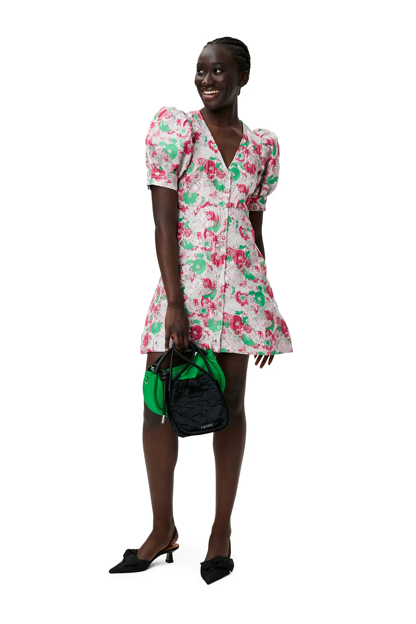 3D Jacquard Button Down Mini Dress | Sugar Plum - Image 5