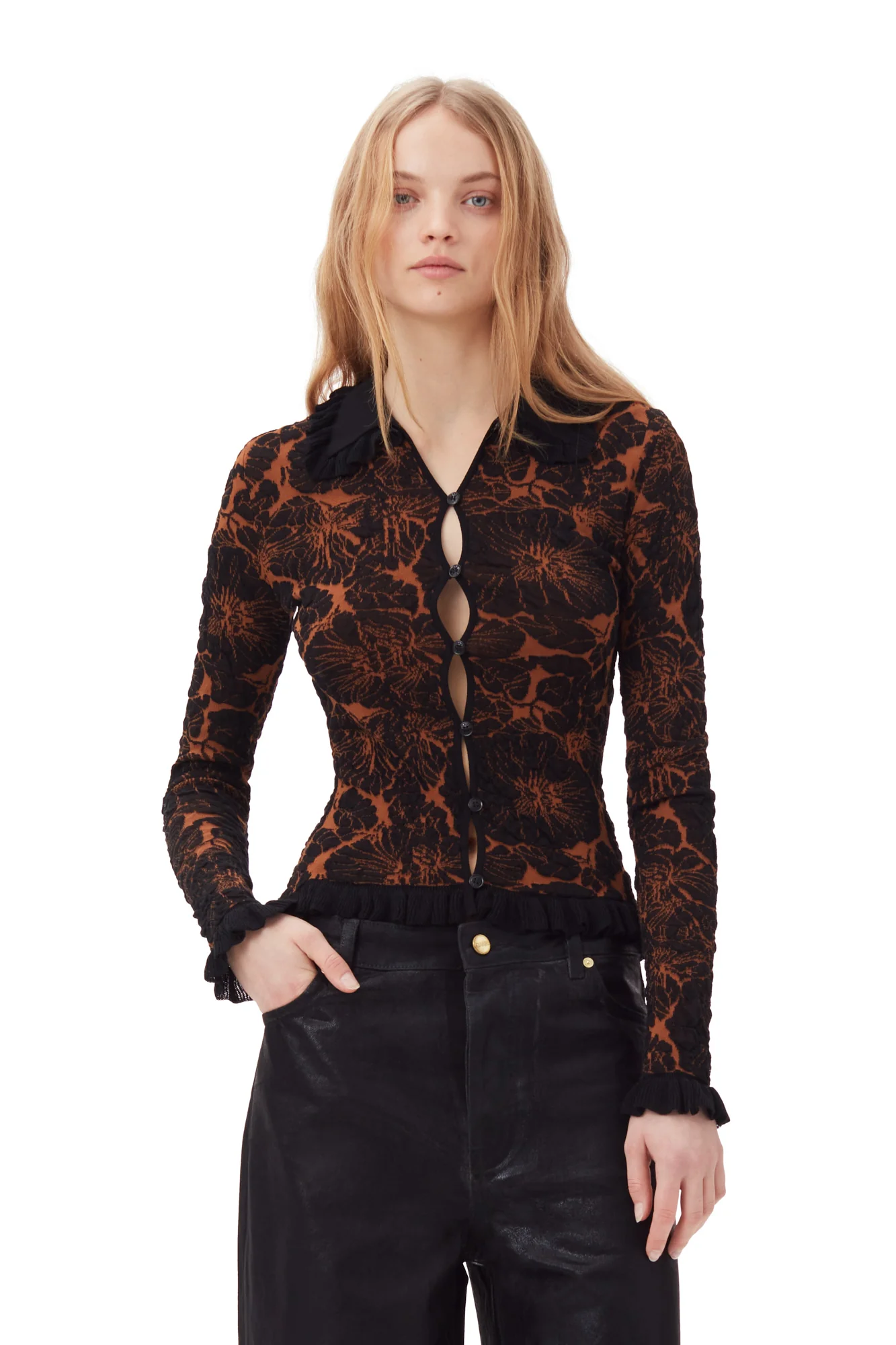 3D Jacquard Cardigan | Tortoise Shell - Image 3
