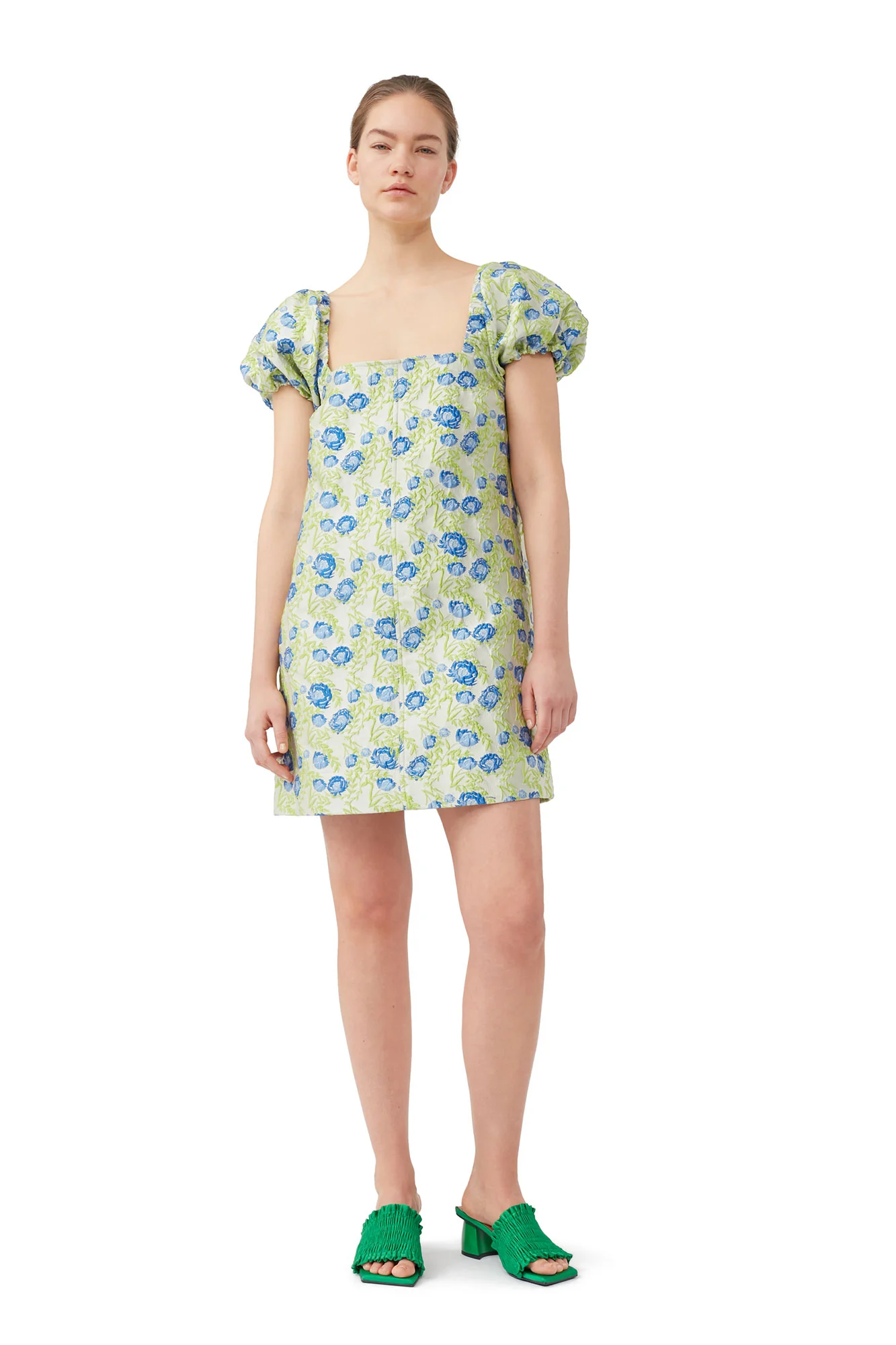 3D Jacquard Mini Dress | Oyster Gray - Image 3