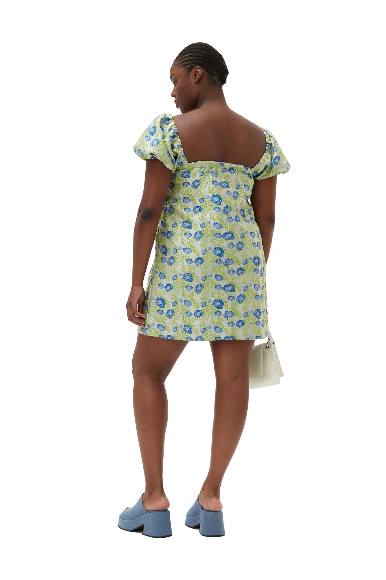 3D Jacquard Mini Dress | Oyster Gray - Image 8