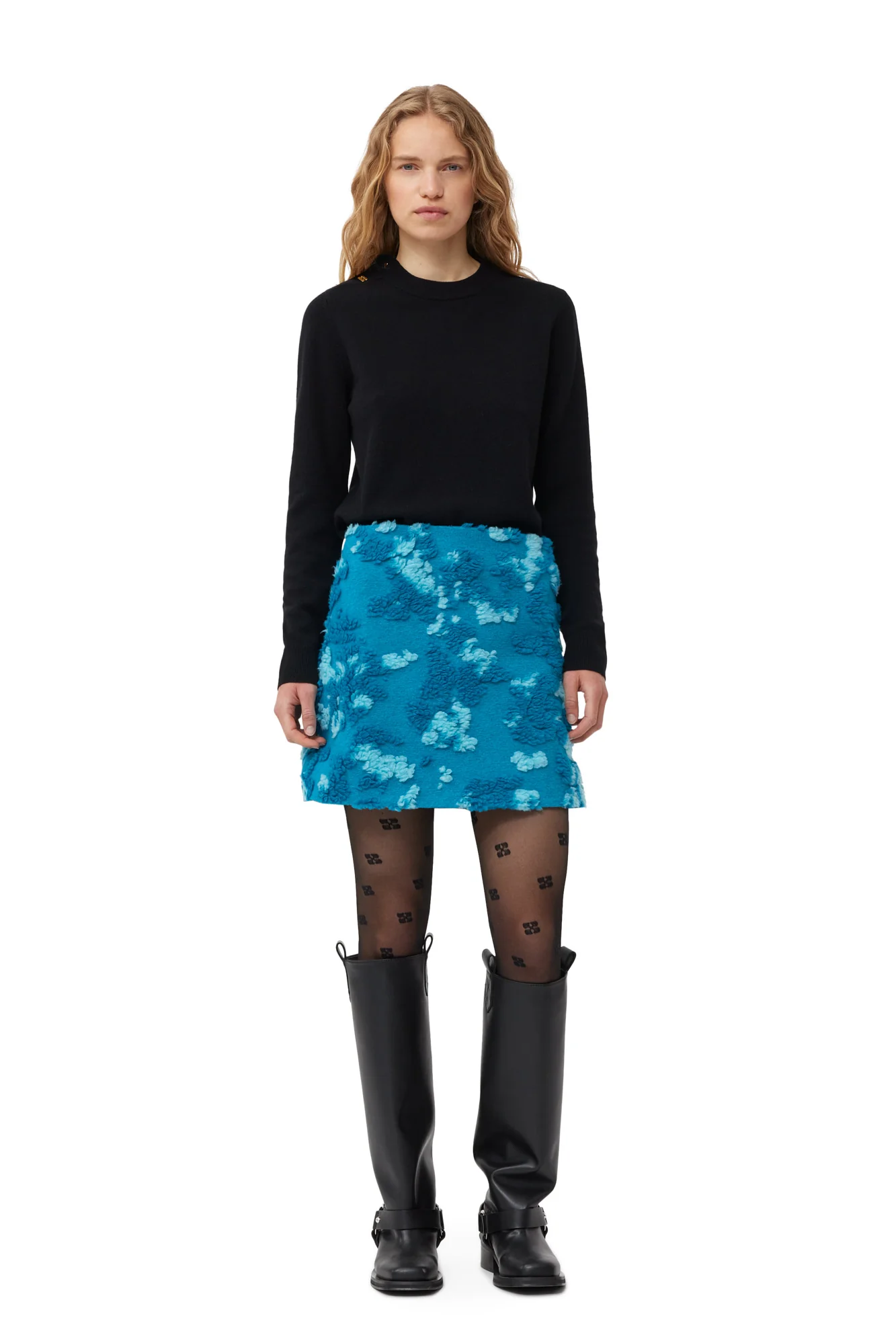 3D Jacquard Skirt | Algiers Blue - Image 3