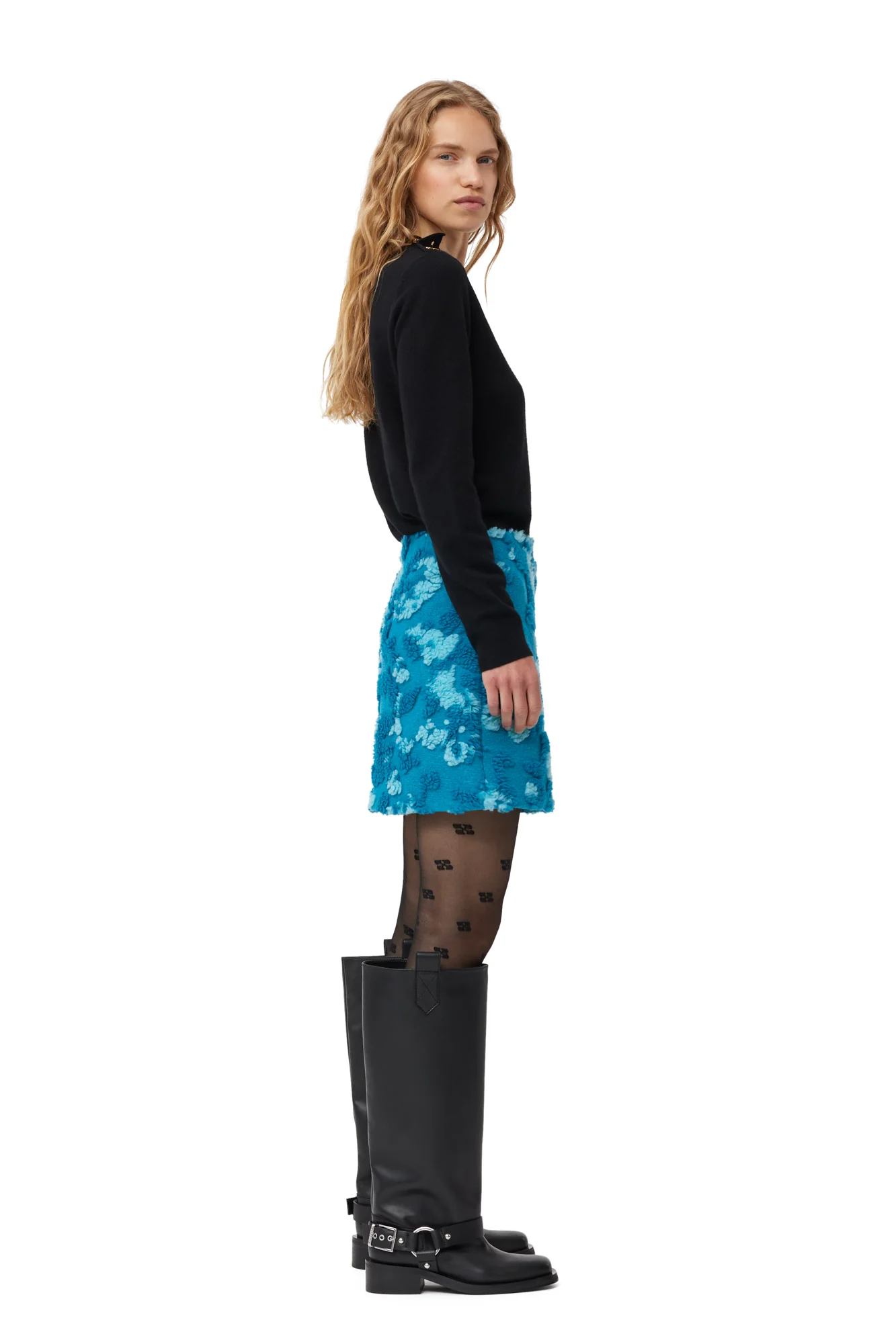 3D Jacquard Skirt | Algiers Blue - Image 5