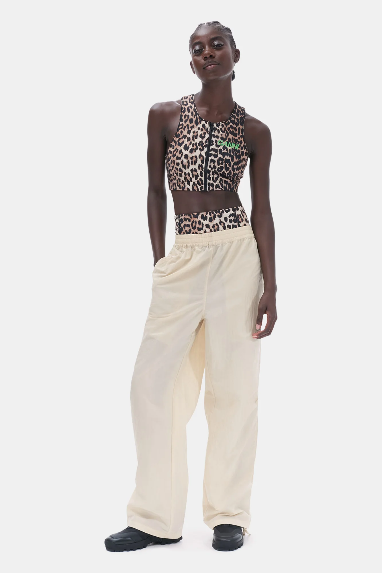 Active Racerback Zipper Top | Leopard - Image 3