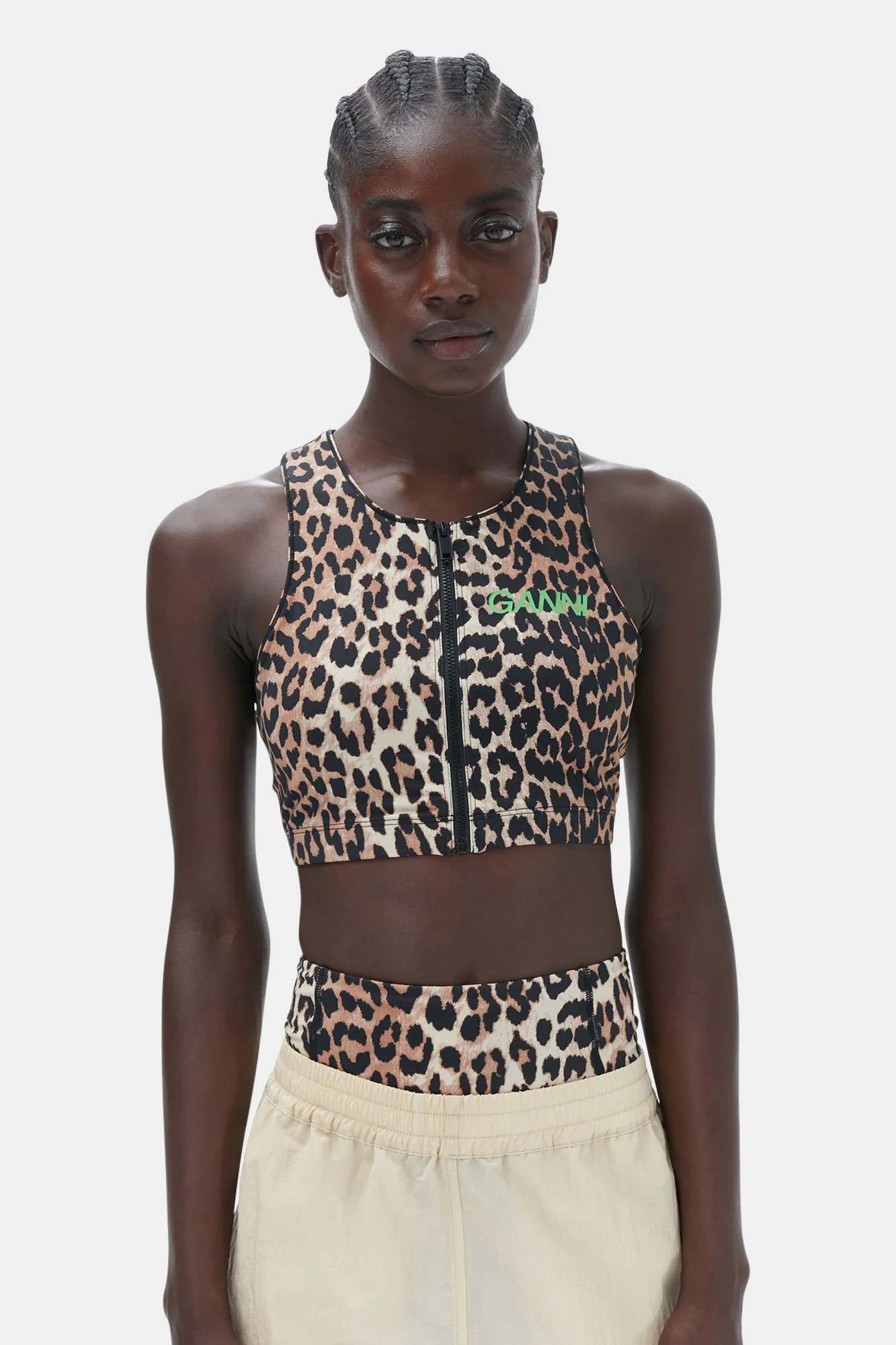 Active Racerback Zipper Top | Leopard - Image 5