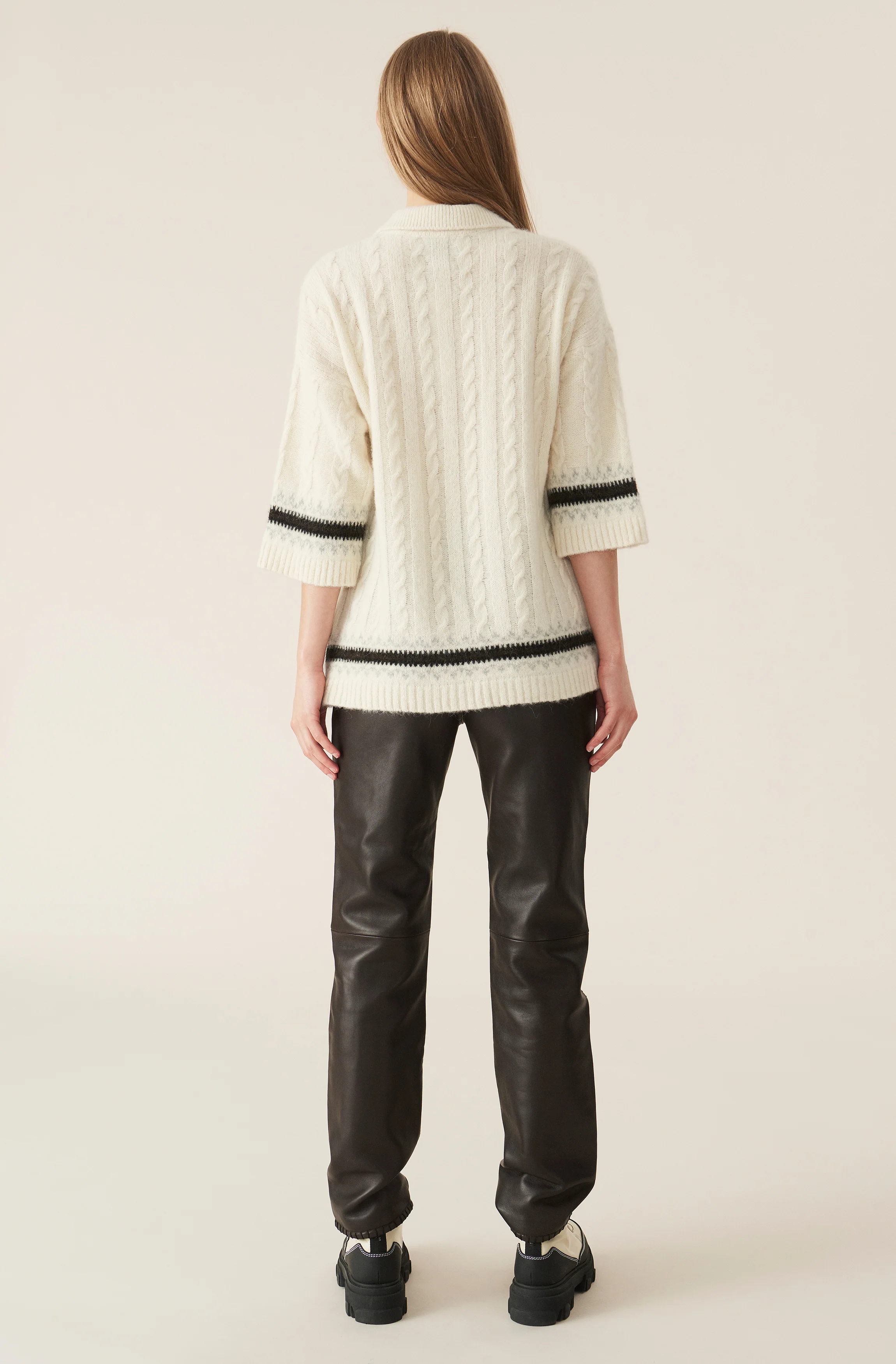 Alpaca Knit Oversized T-Shirt | Egret - Image 4