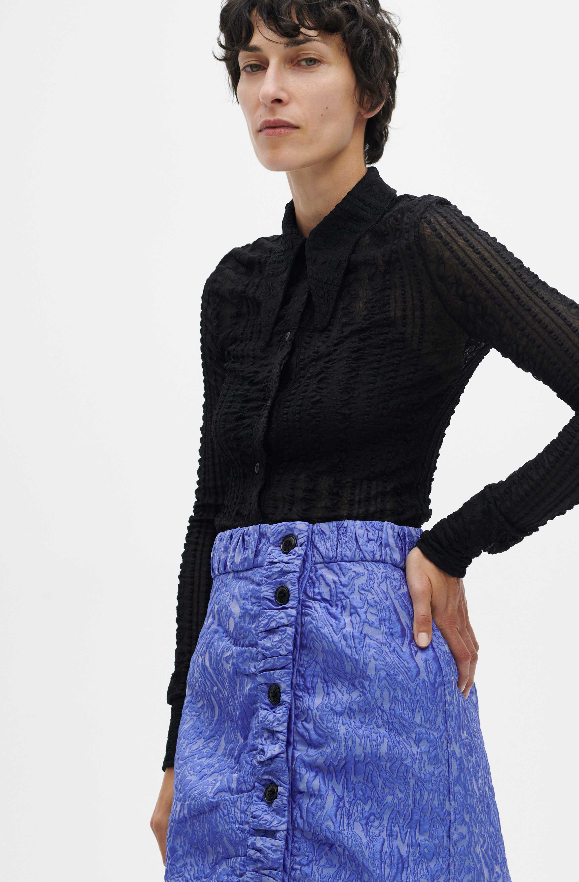 Asymmetrical Mini Skirt | Blue Iris - Image 5
