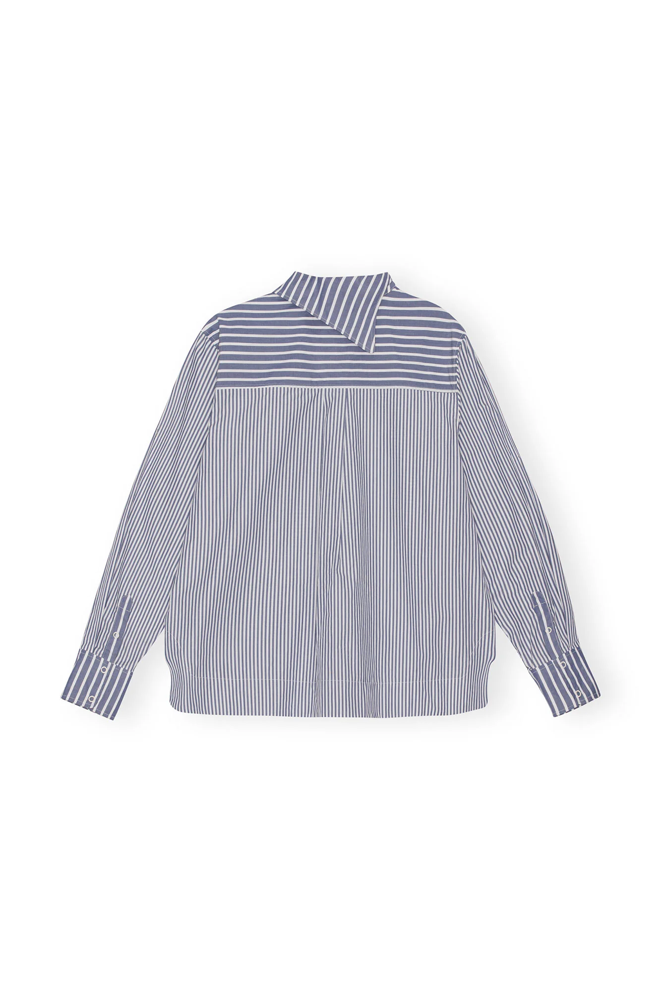 Asymmetrical Stripe Collar Shirt | Gray Blue - Image 2