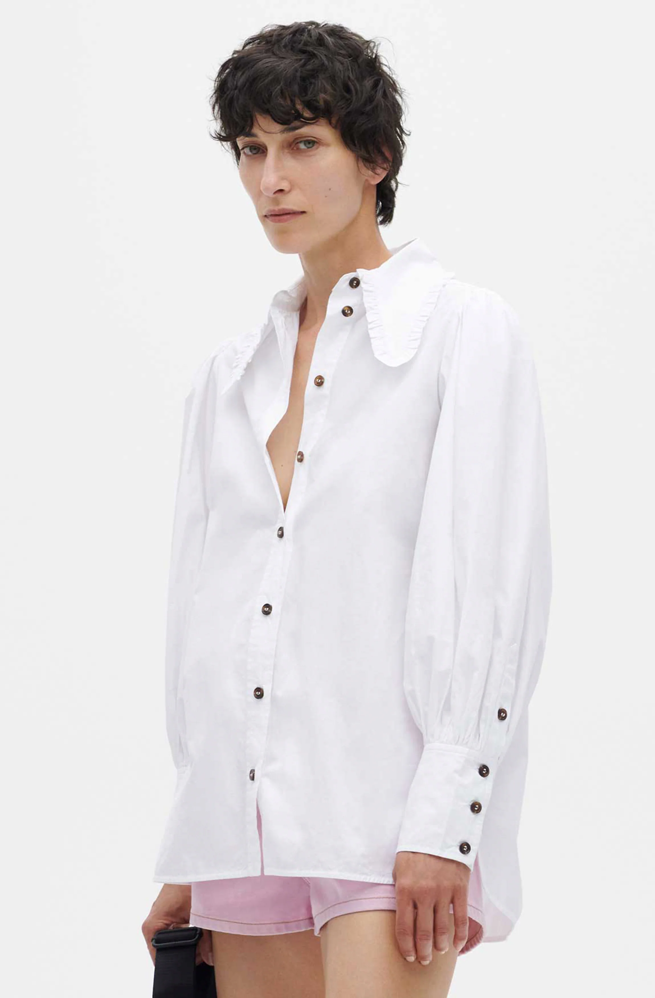 Balloon Sleeve Shirt | Bright White - Image 3