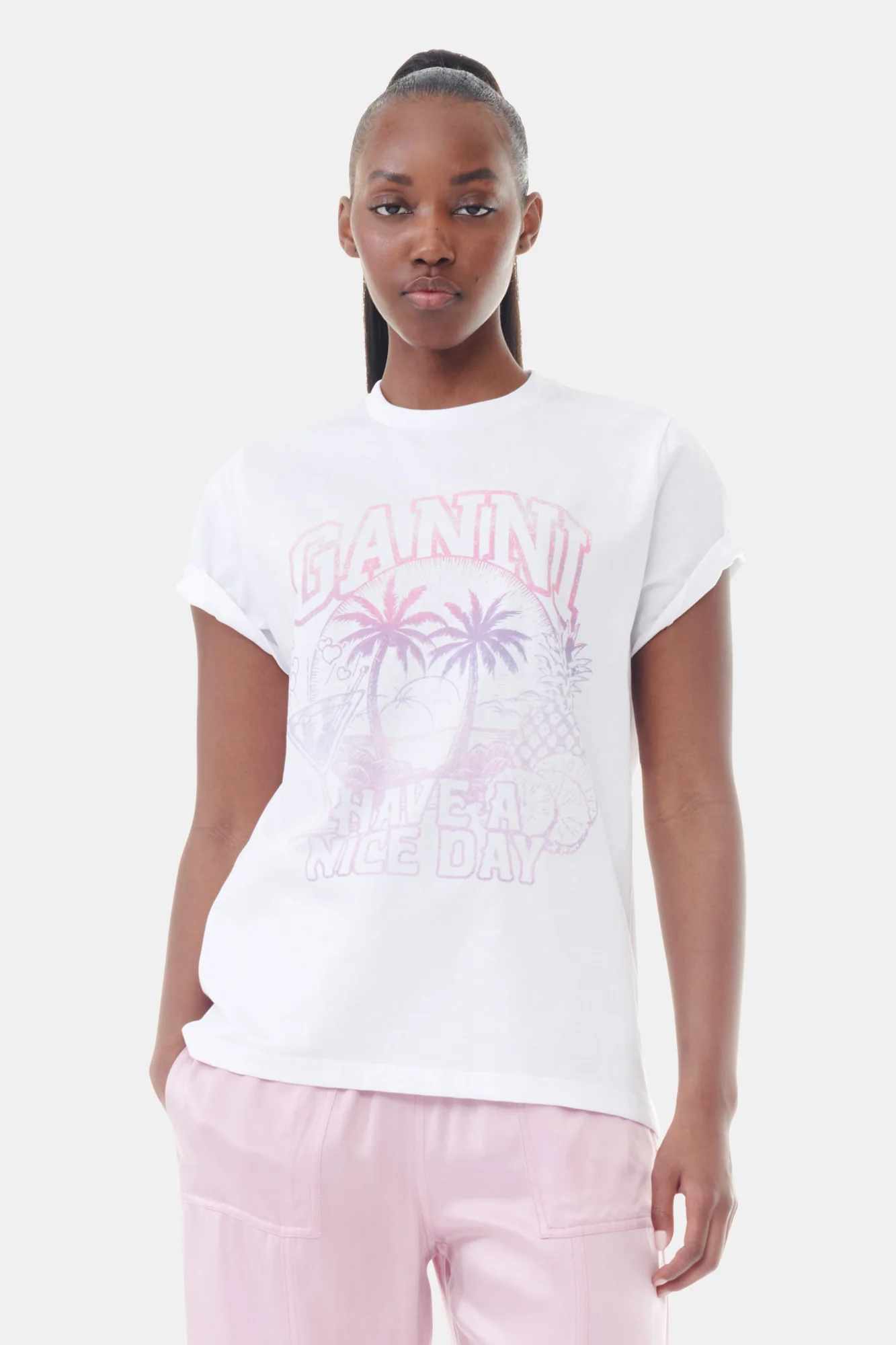 Basic Jersey Cocktail Relaxed T-Shirt | Bright White - Image 3