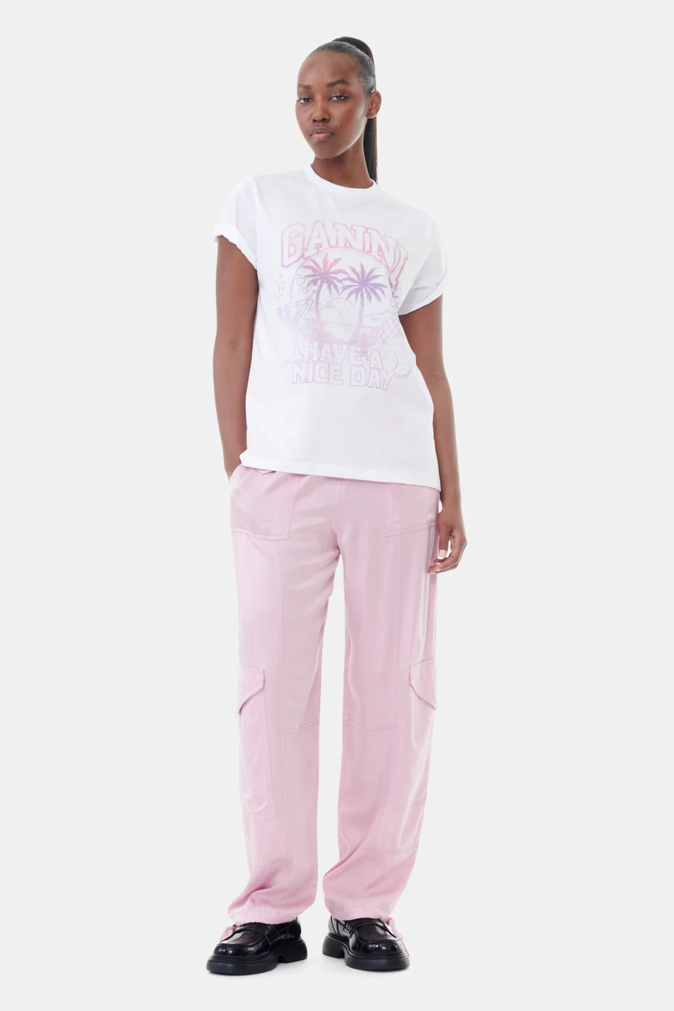 Basic Jersey Cocktail Relaxed T-Shirt | Bright White - Image 4