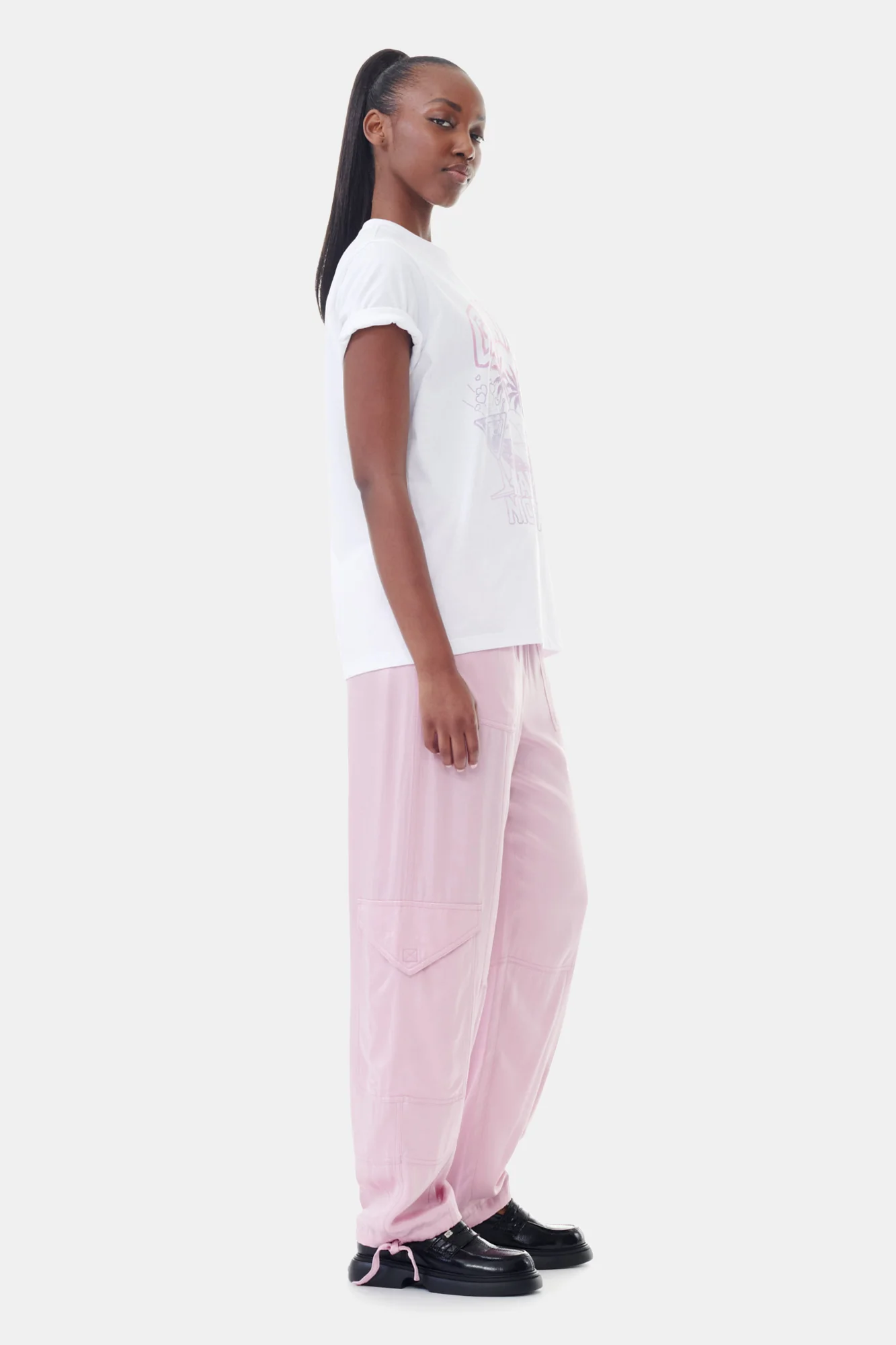 Basic Jersey Cocktail Relaxed T-Shirt | Bright White - Image 5