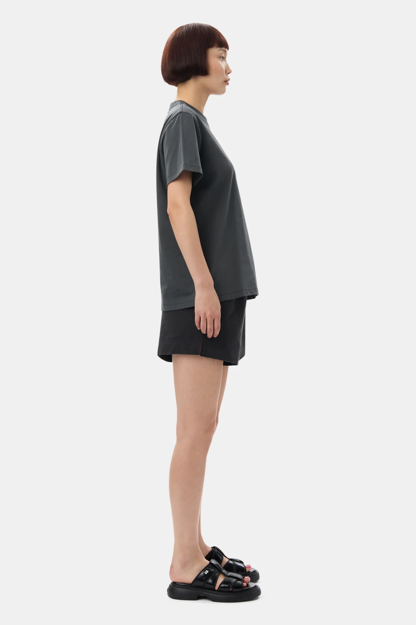 Basic Jersey Ganni Relaxed T-Shirt | Volcanic Ash - Image 10