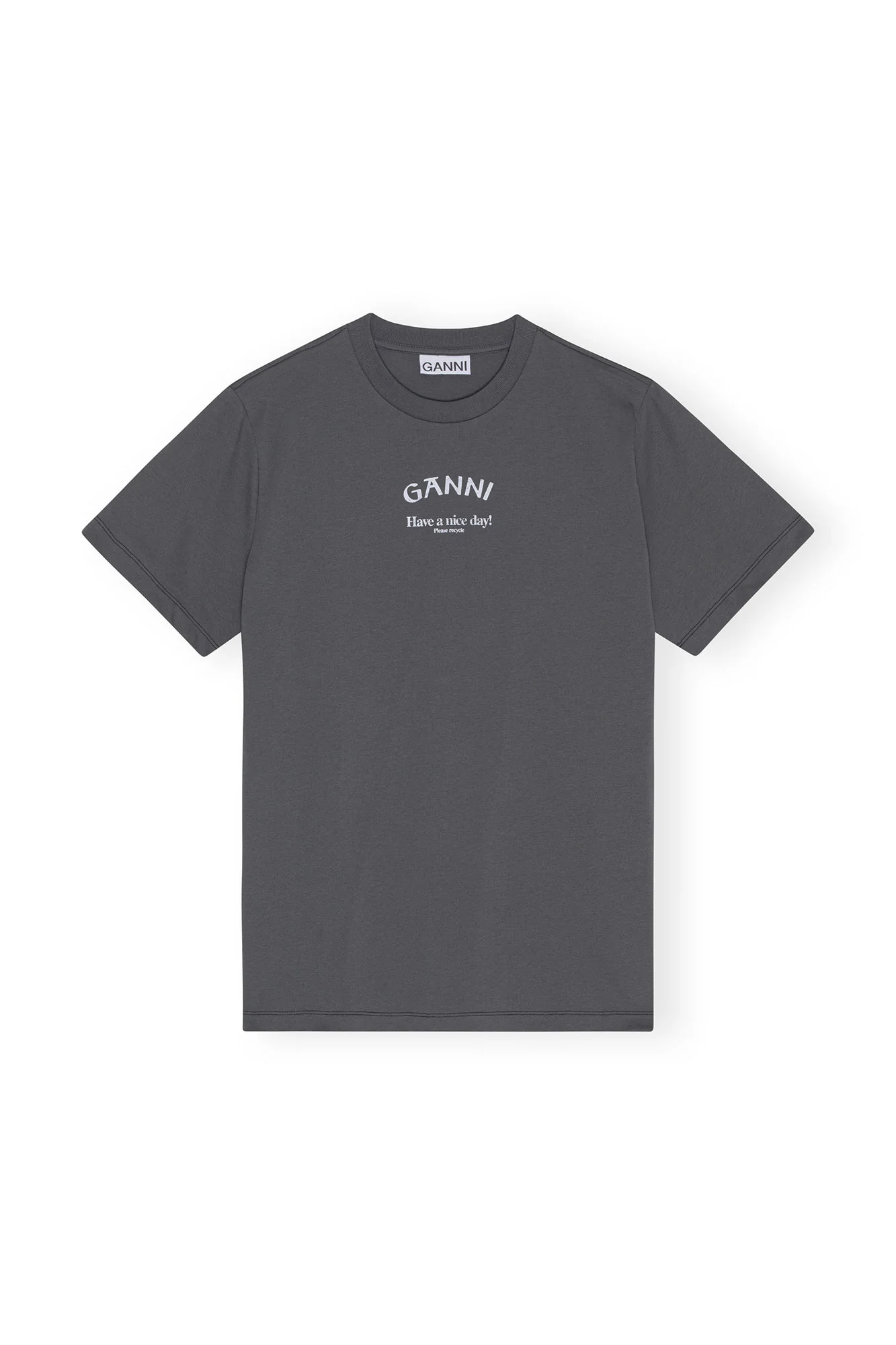 Basic Jersey Ganni Relaxed T-Shirt | Volcanic Ash - Image 2