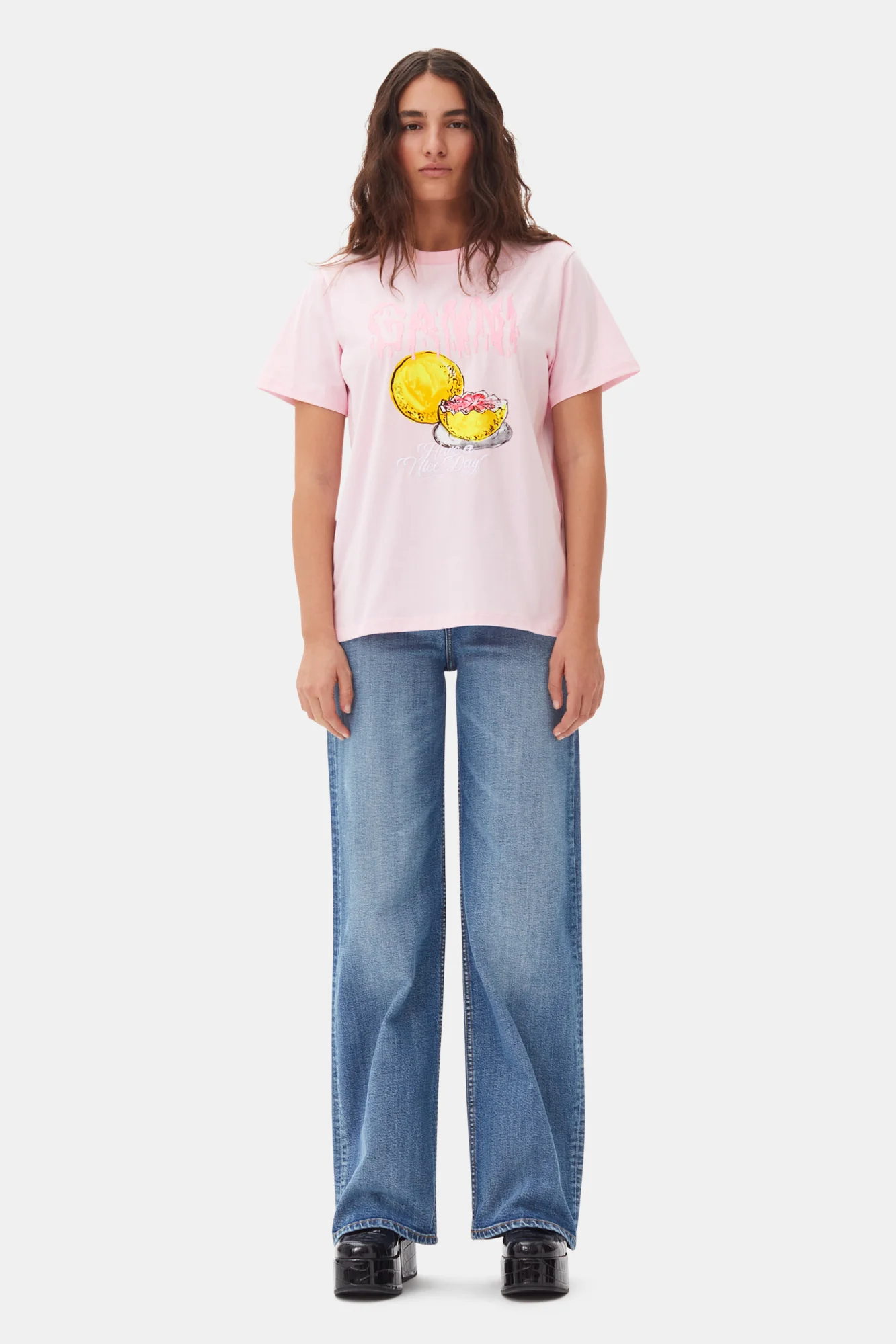 Basic Jersey Grapefruit Relaxed T-Shirt | Chalk Pink - Image 4