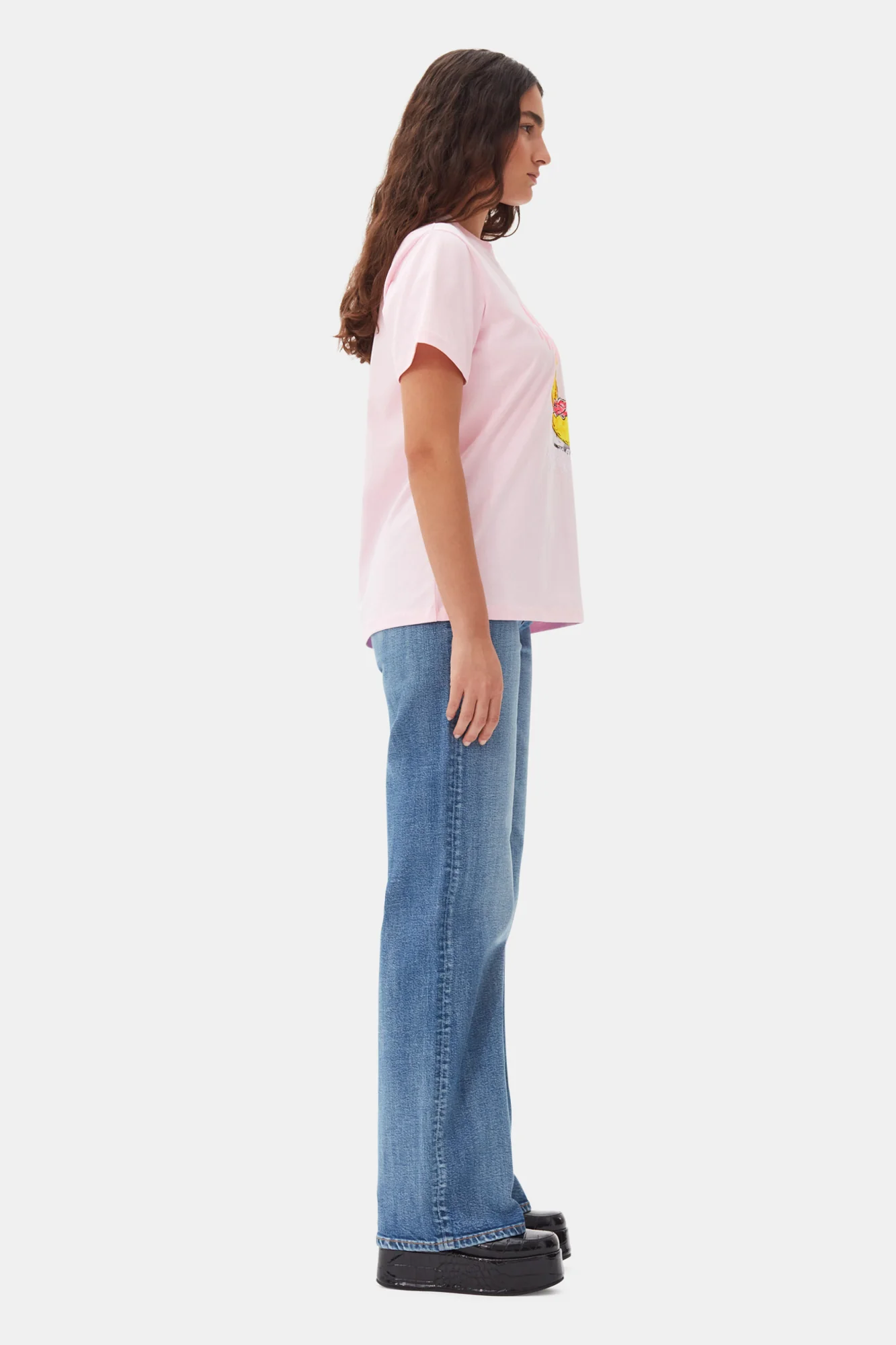 Basic Jersey Grapefruit Relaxed T-Shirt | Chalk Pink - Image 5